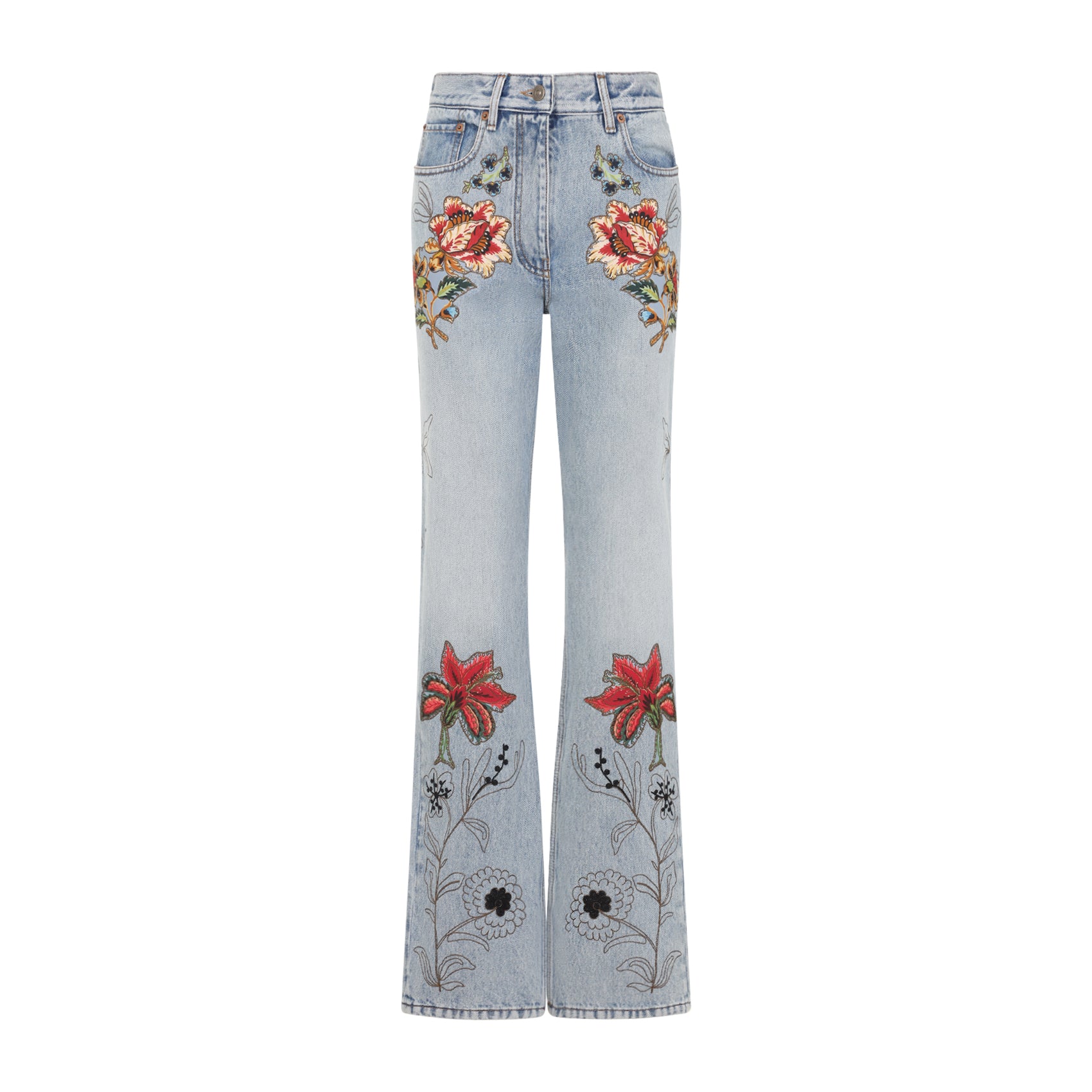 High-Waisted Flared Denim Jeans