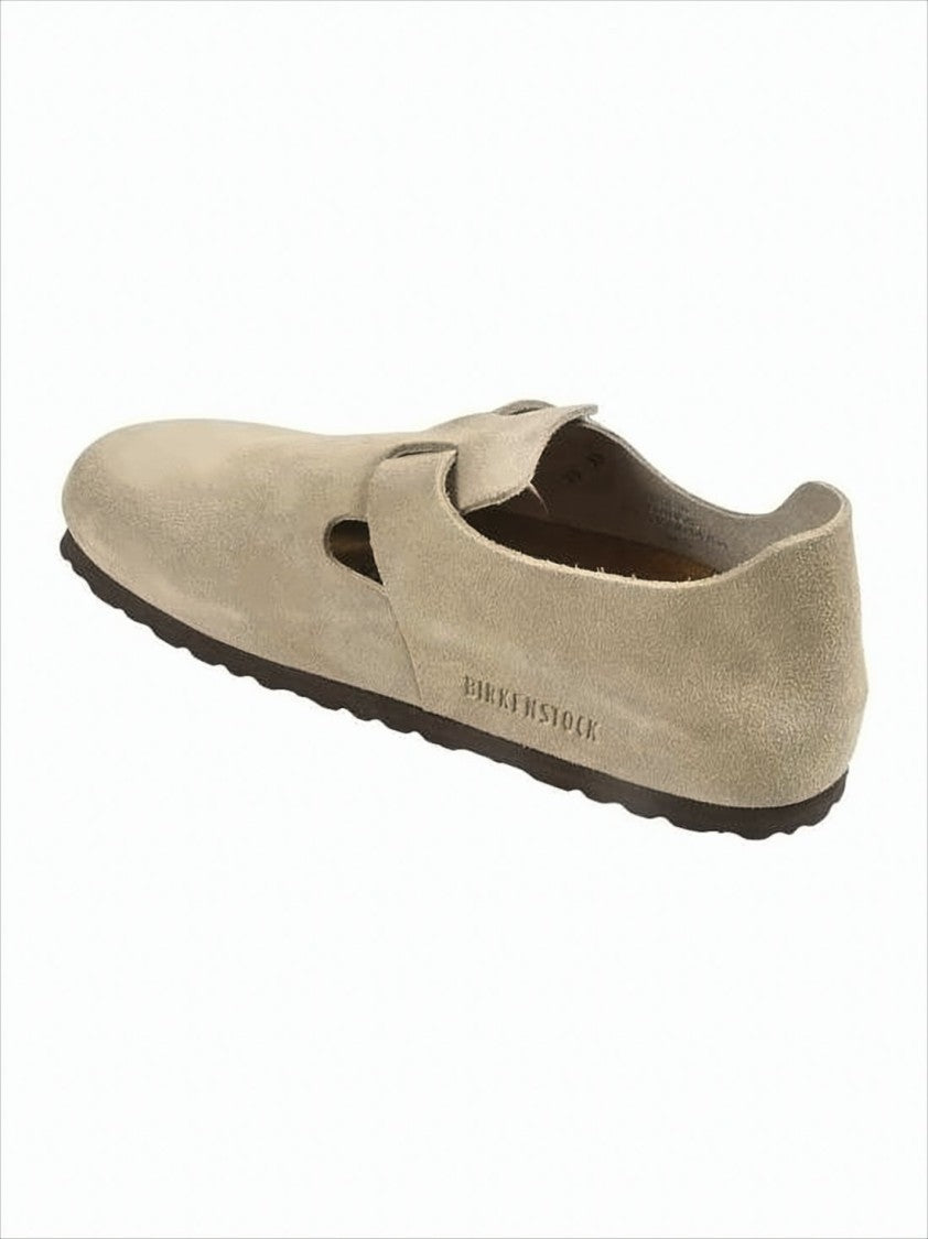 Closed-Toe Suede Sandal with Adjustable Leather Strap