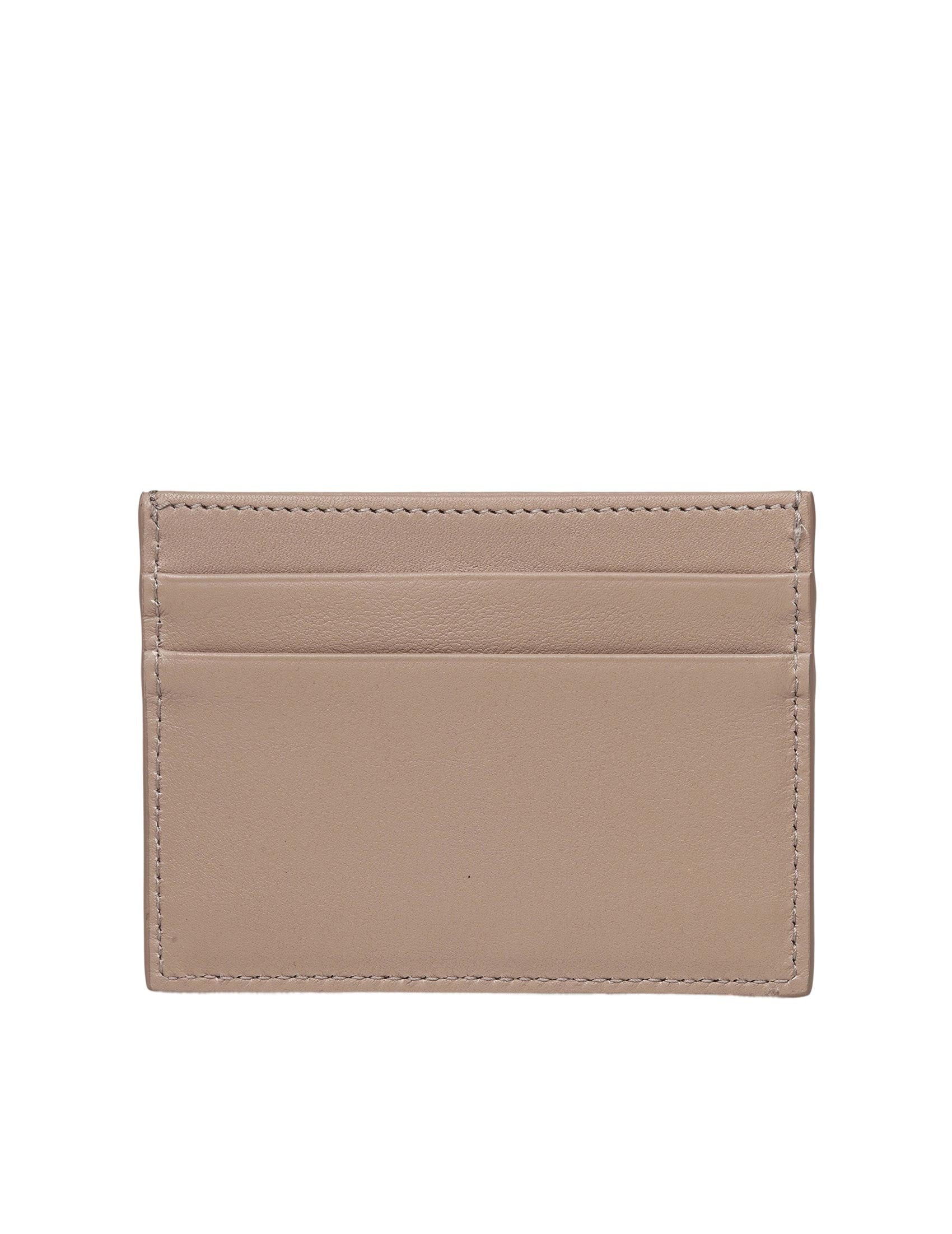 Plonge Calfskin Card Holder, Taupe Color