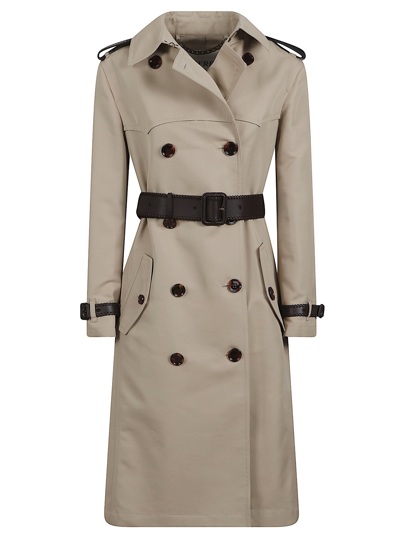 Double-Breasted Trench Coat with Wide Belt