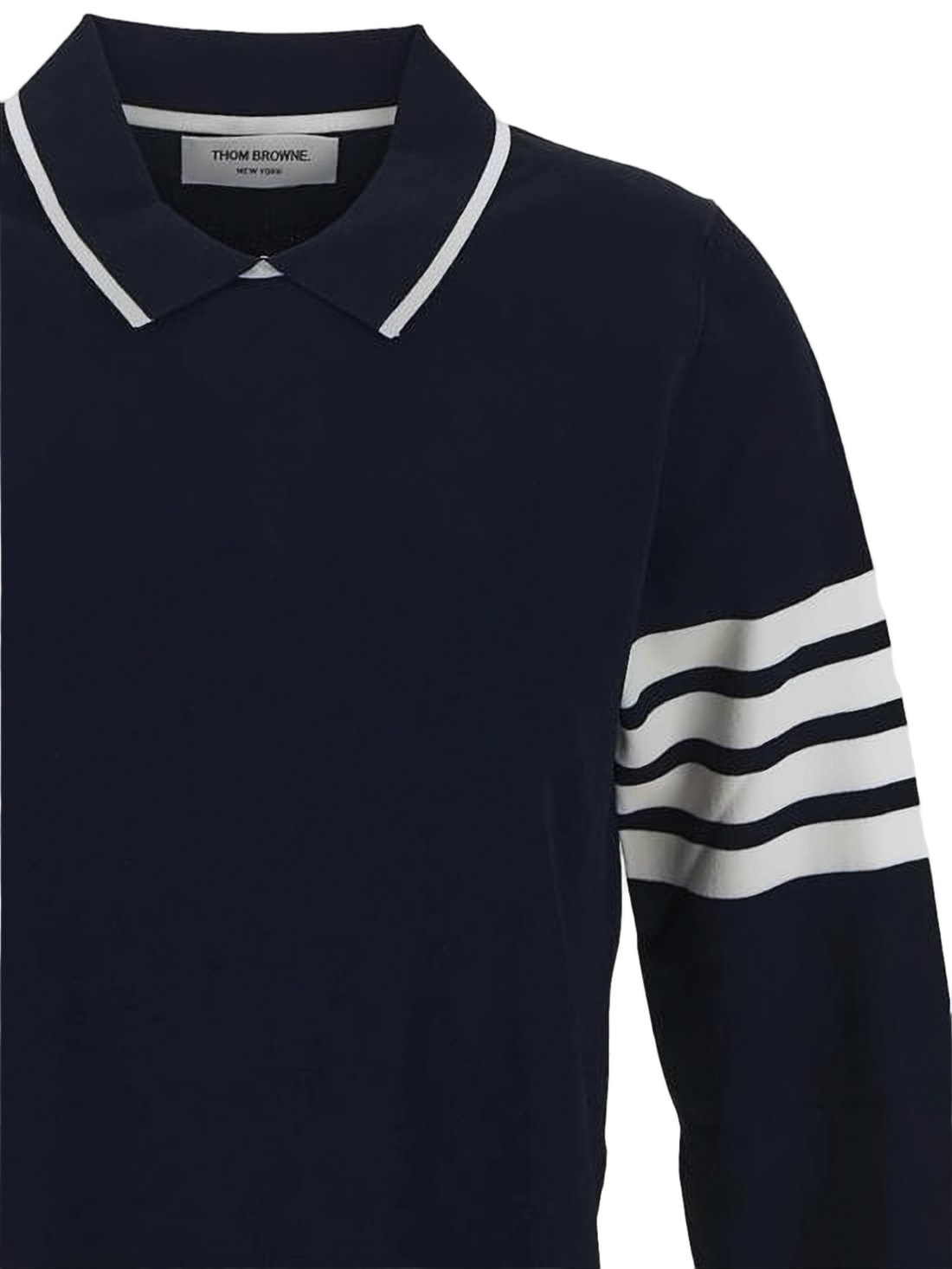 Deep Navy Long-Sleeve Polo Shirt