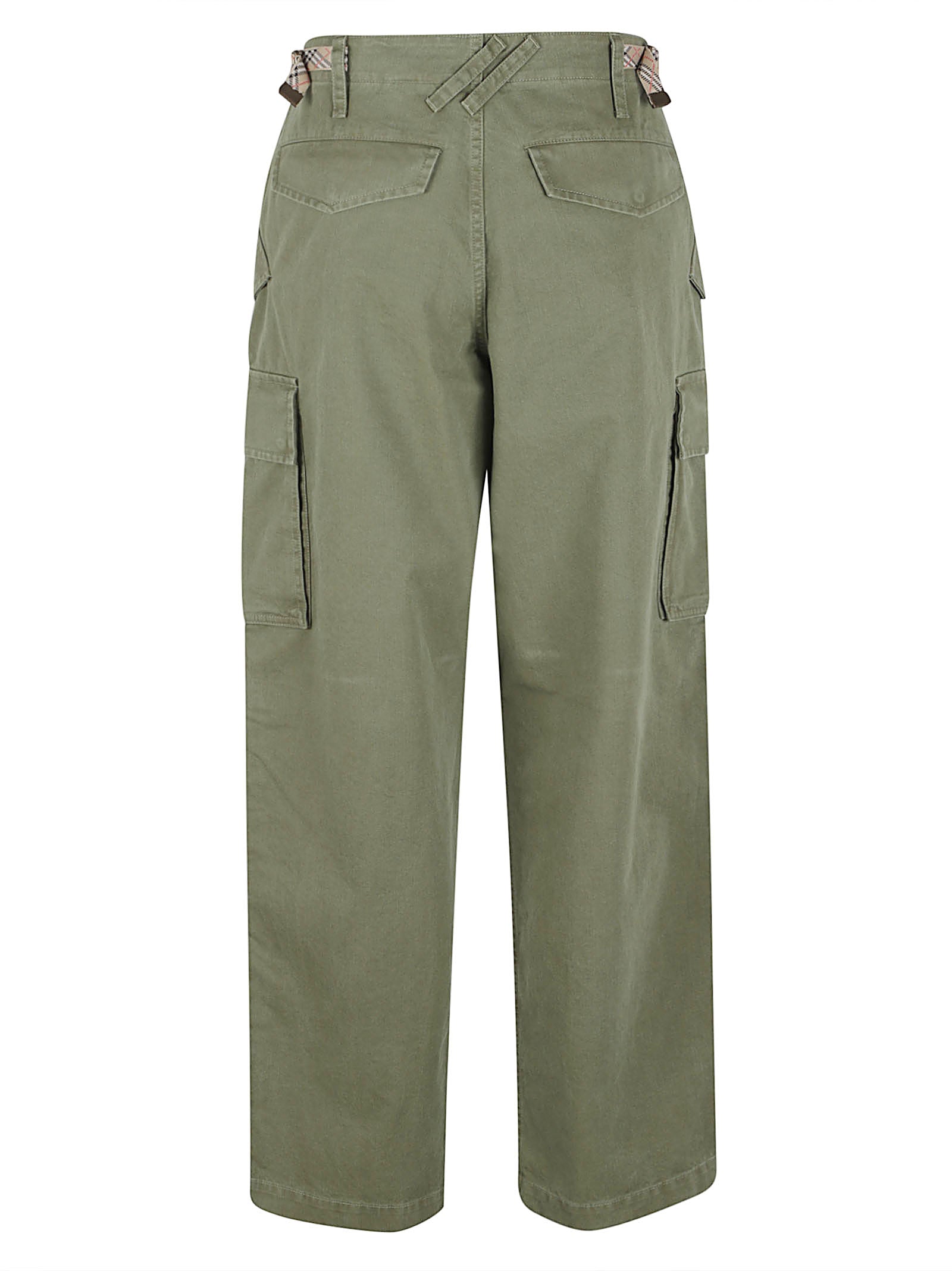 High-Waisted Oversized Cotton Trousers with Utility Pockets