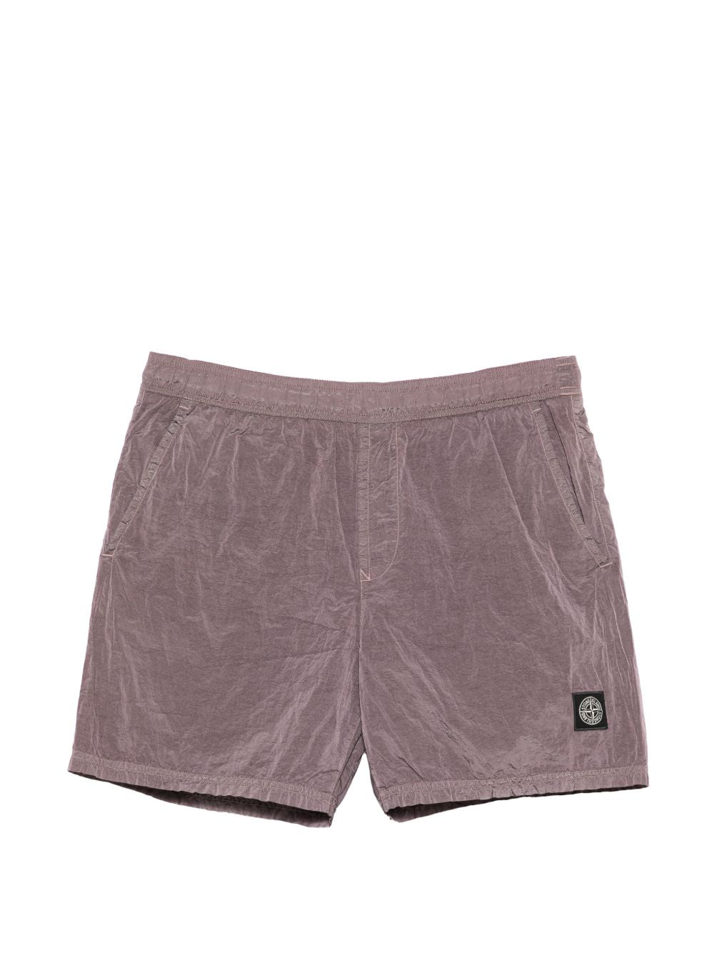 Crinkled Texture Swim Shorts With Adjustable Waistband