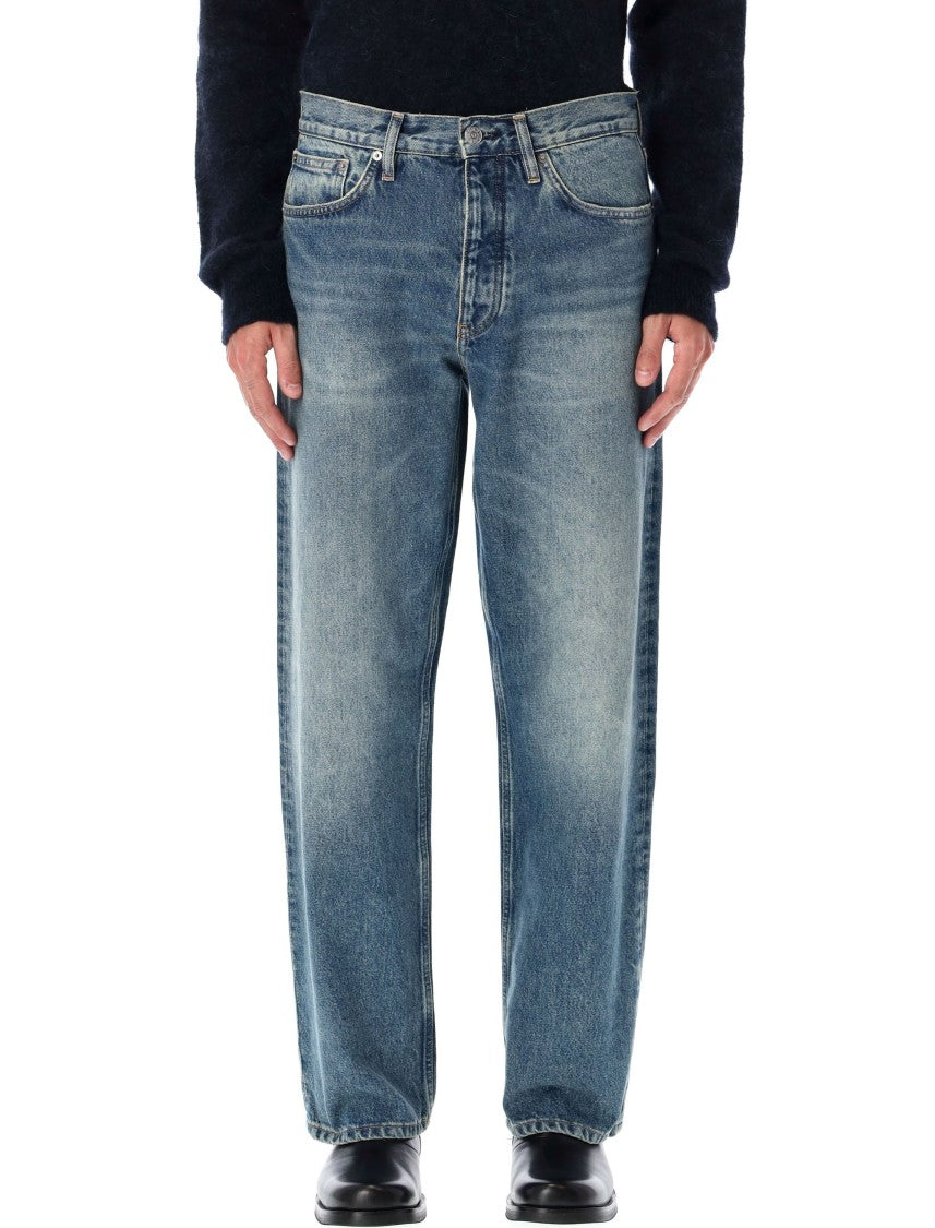 Loose Fit Vintage-Washed Organic Denim Jeans