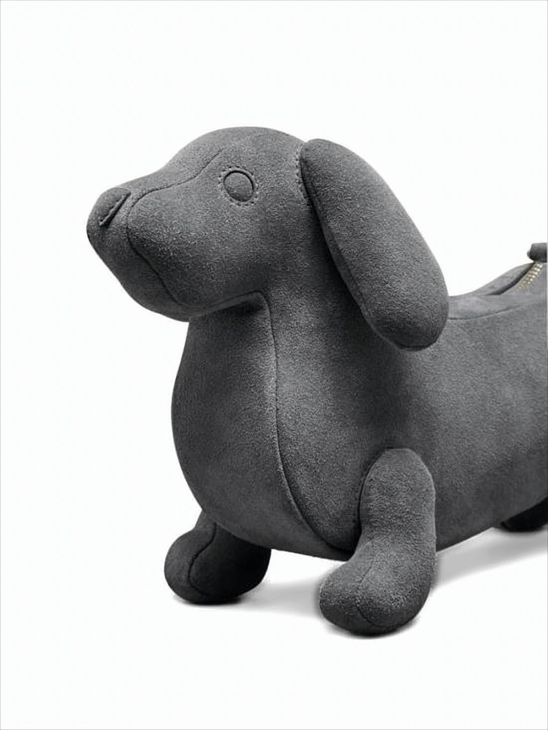 Dachshund-Motif Calf Leather Clutch