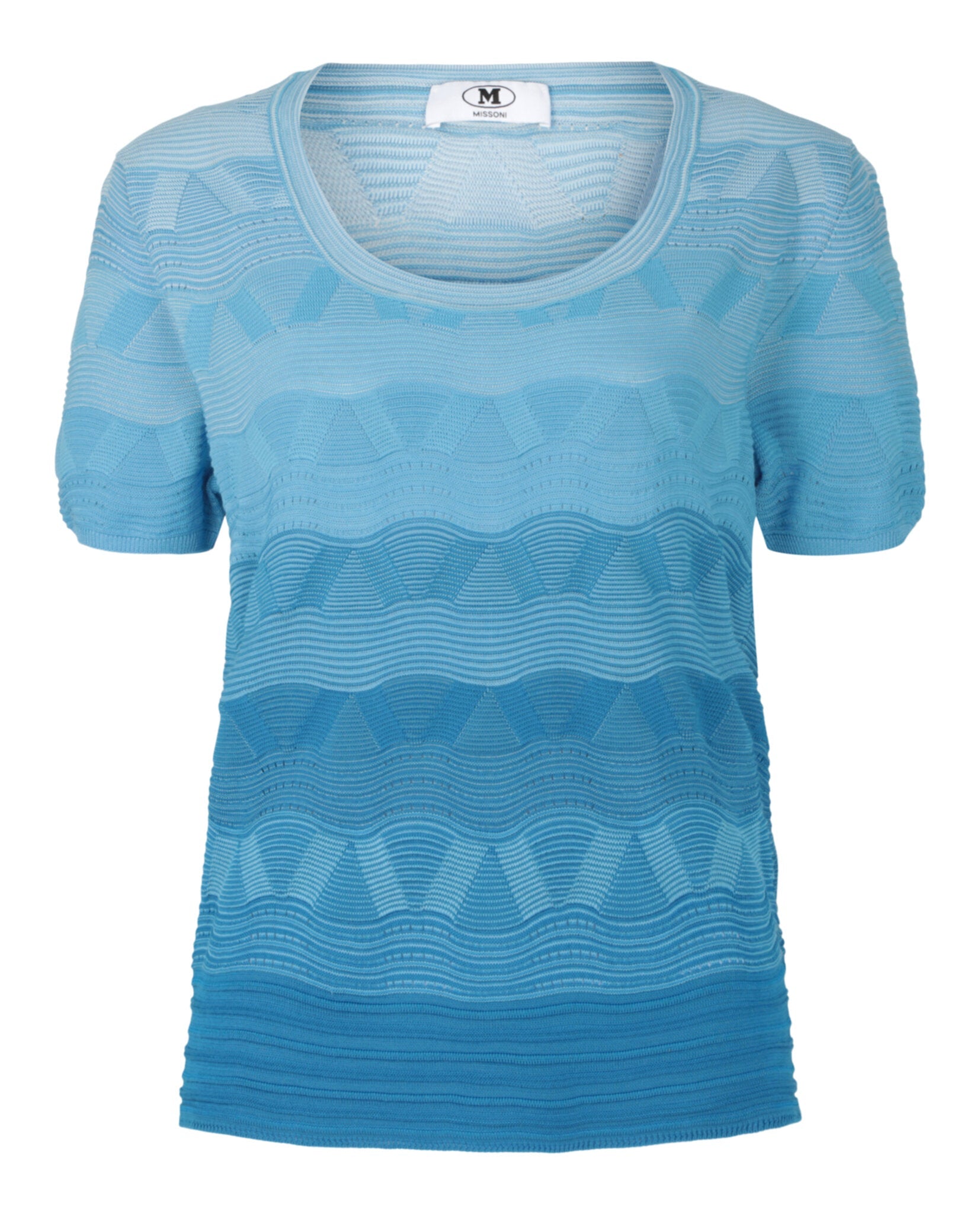 Wave-Pattern Knit Sweater