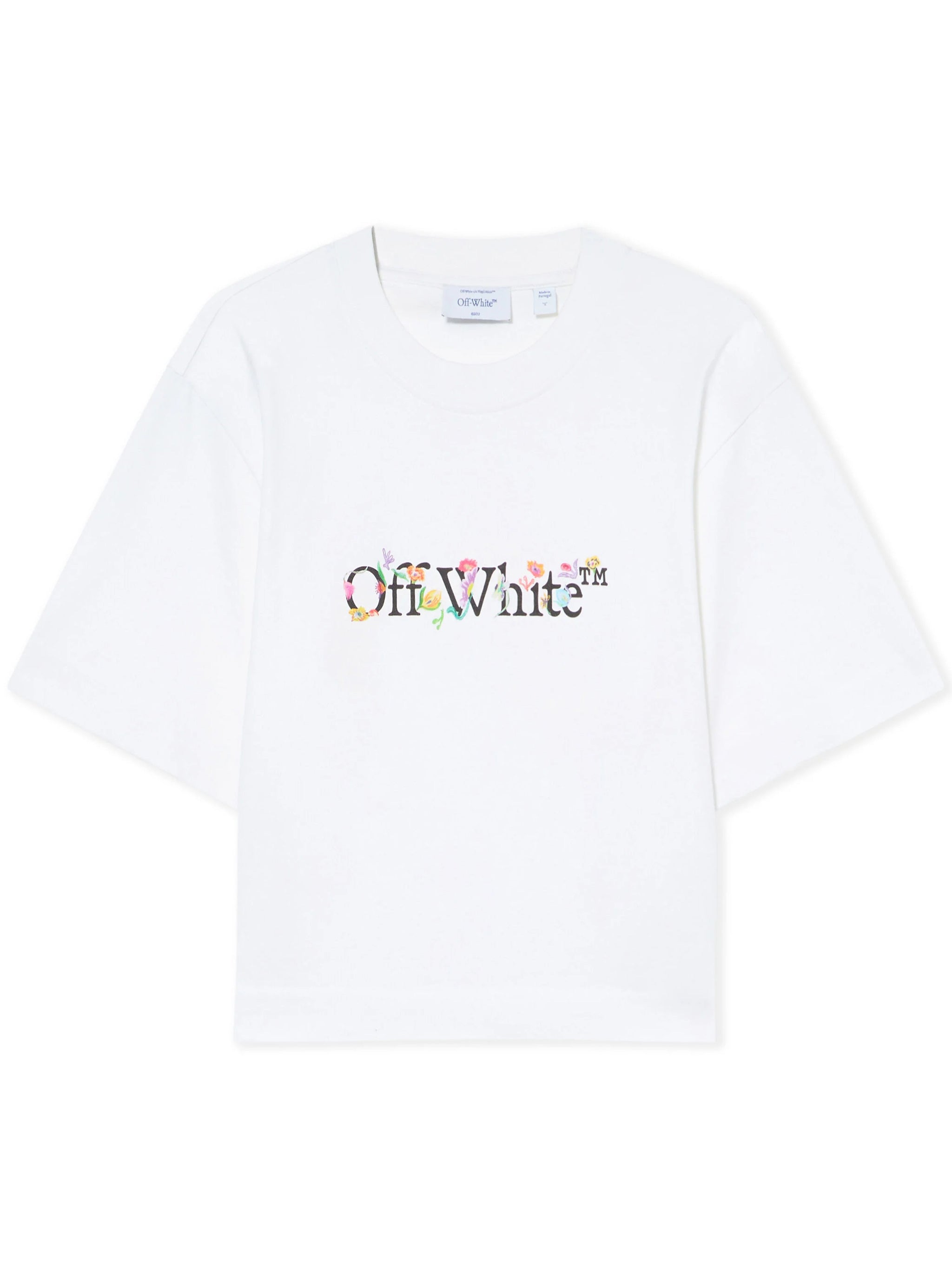 White Bookish Glowing Flower Cotton T-Shirt