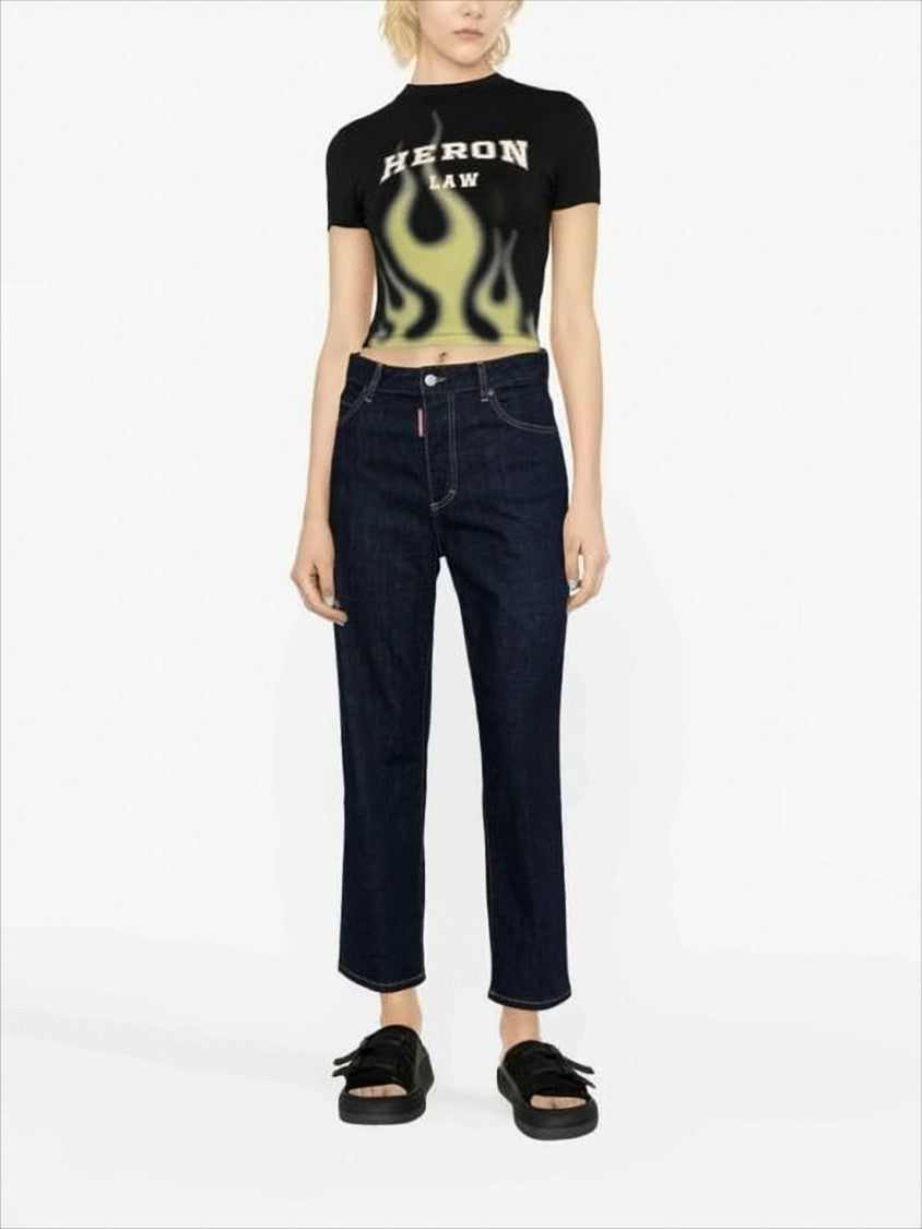 Straight-Leg Denim Pants with Contrast Stitching