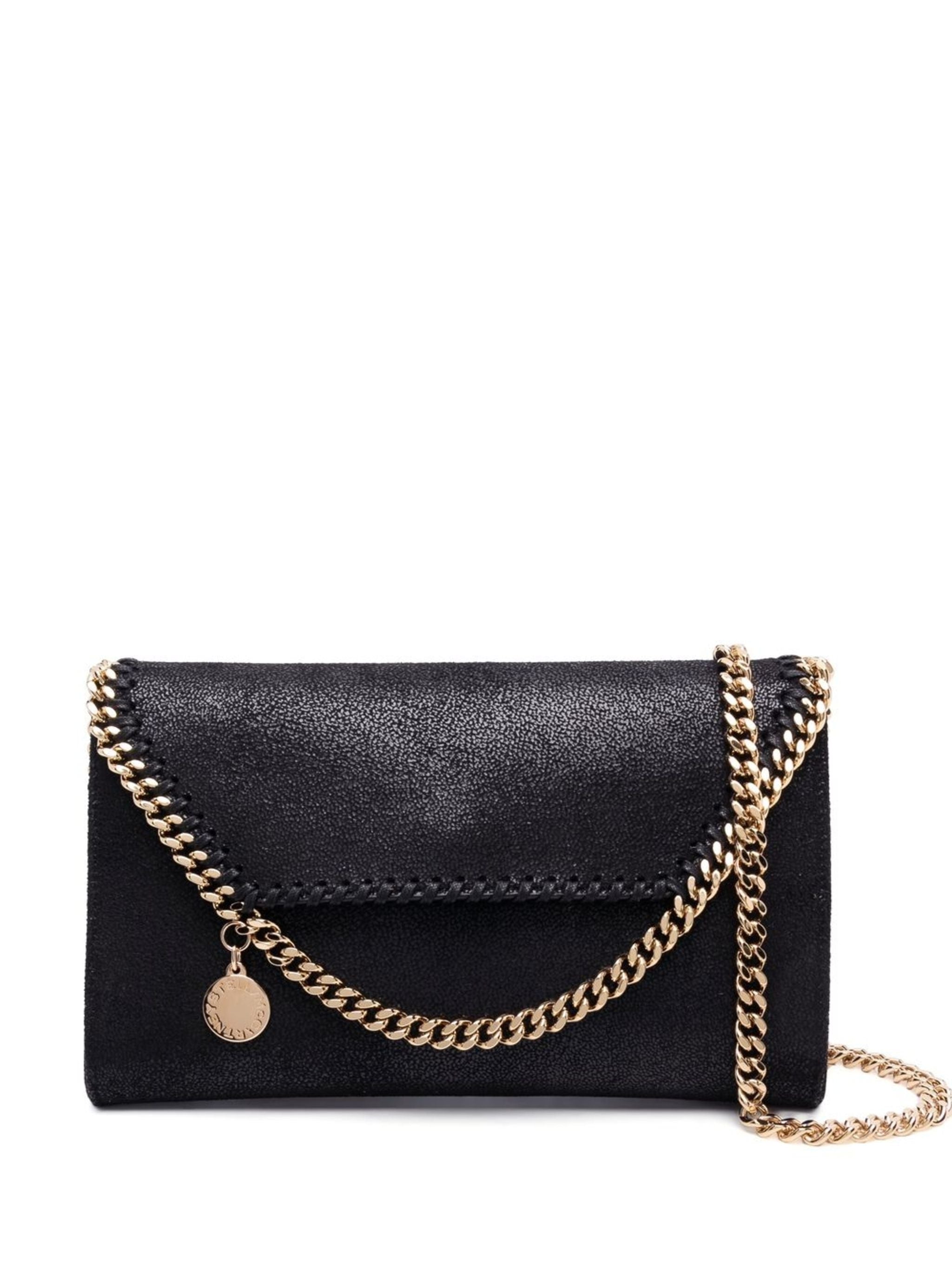 Black Falabella Wallet Chain Satchel