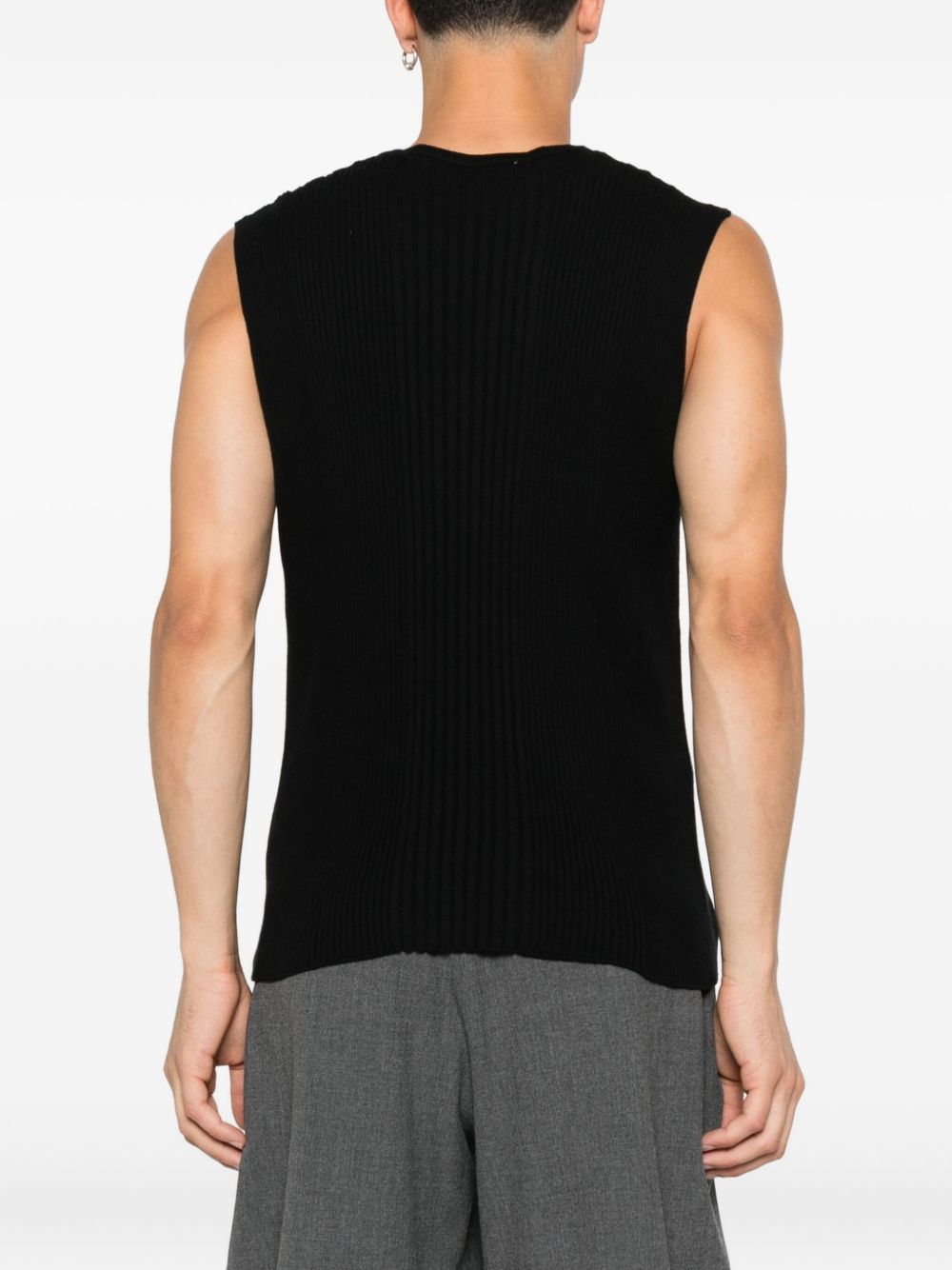 Ribbed Sleeveless Sweatshirt