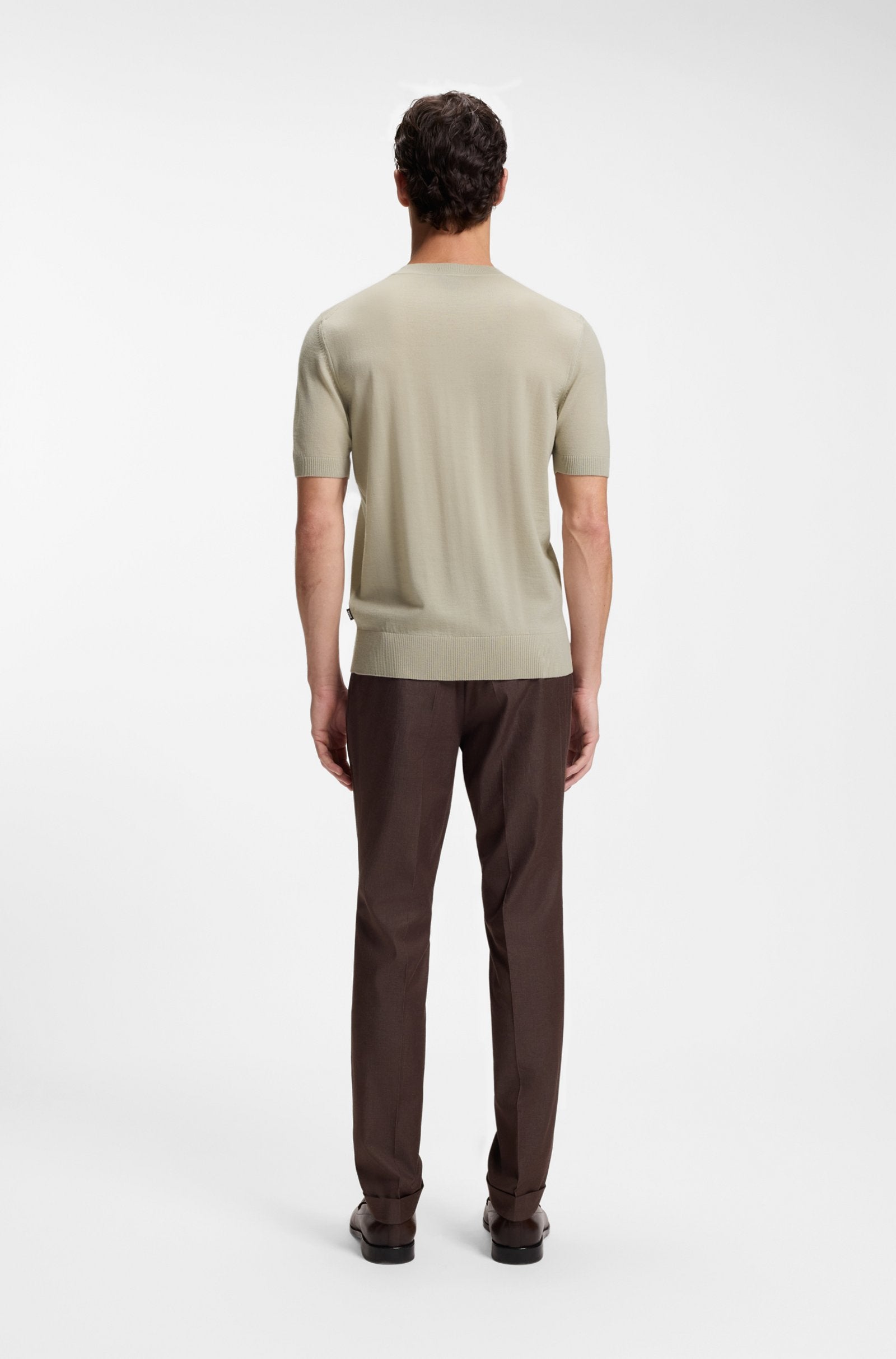 Virgin Wool Knitted Crew Neck Sweater