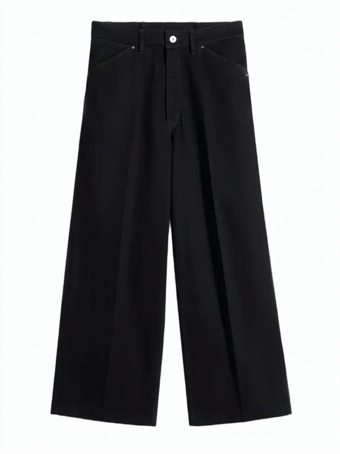 Cropped Wide-Leg Denim Pants
