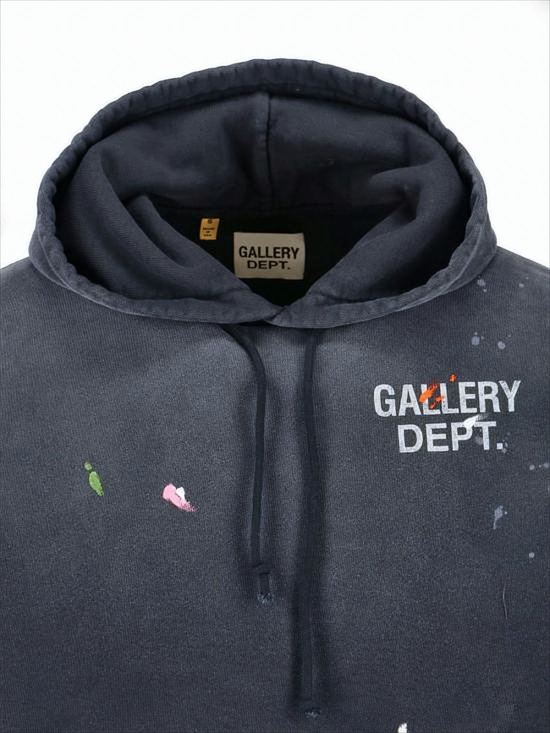 Painted Logo Pullover Hoodie with Distressed Finish