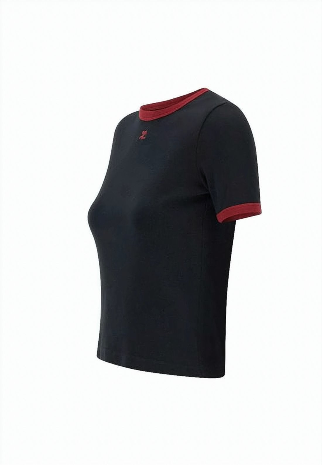 Fitted Cotton Crop Top with Contrasting Trims