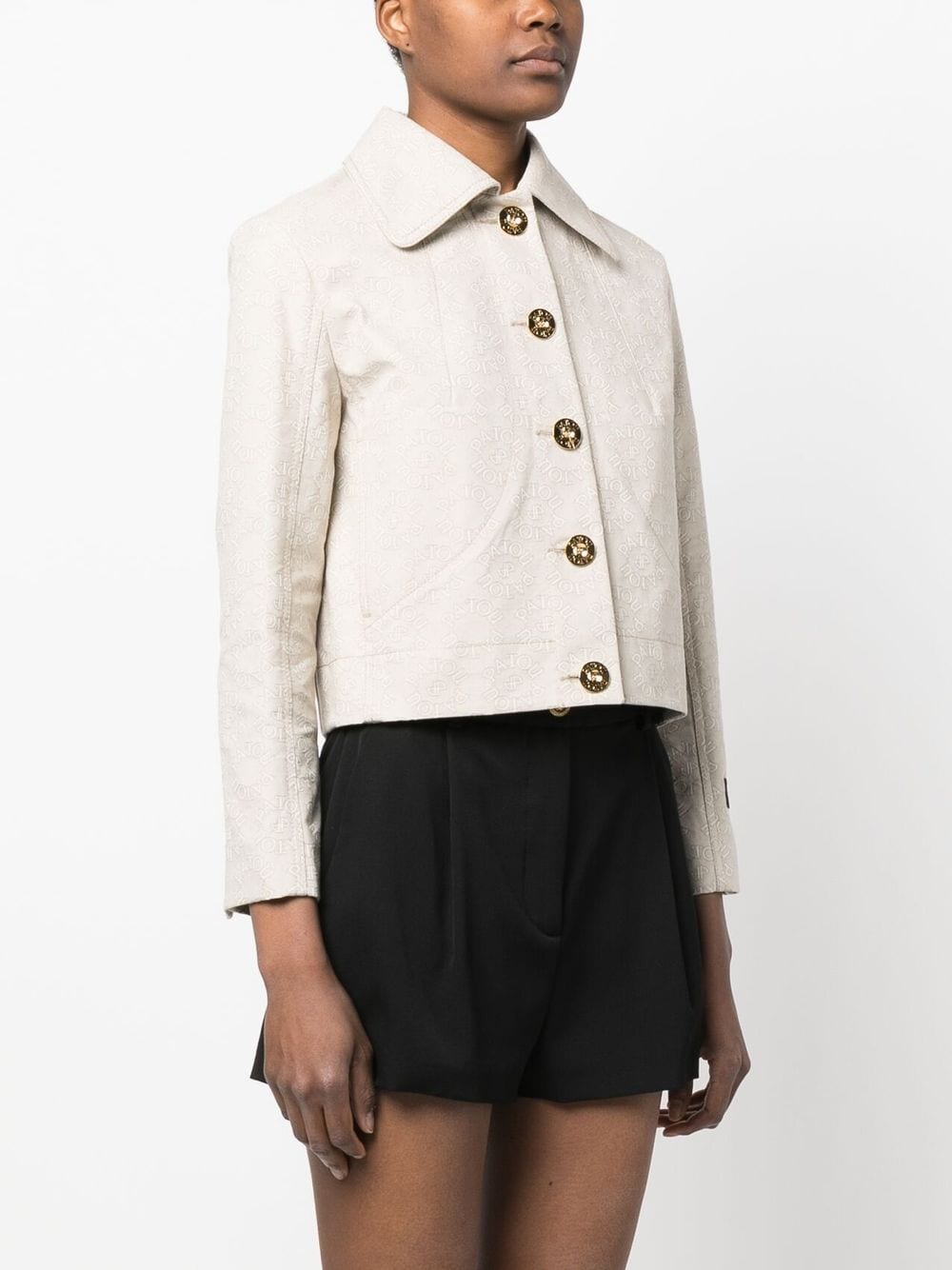Cropped Beige Tailored Jacket