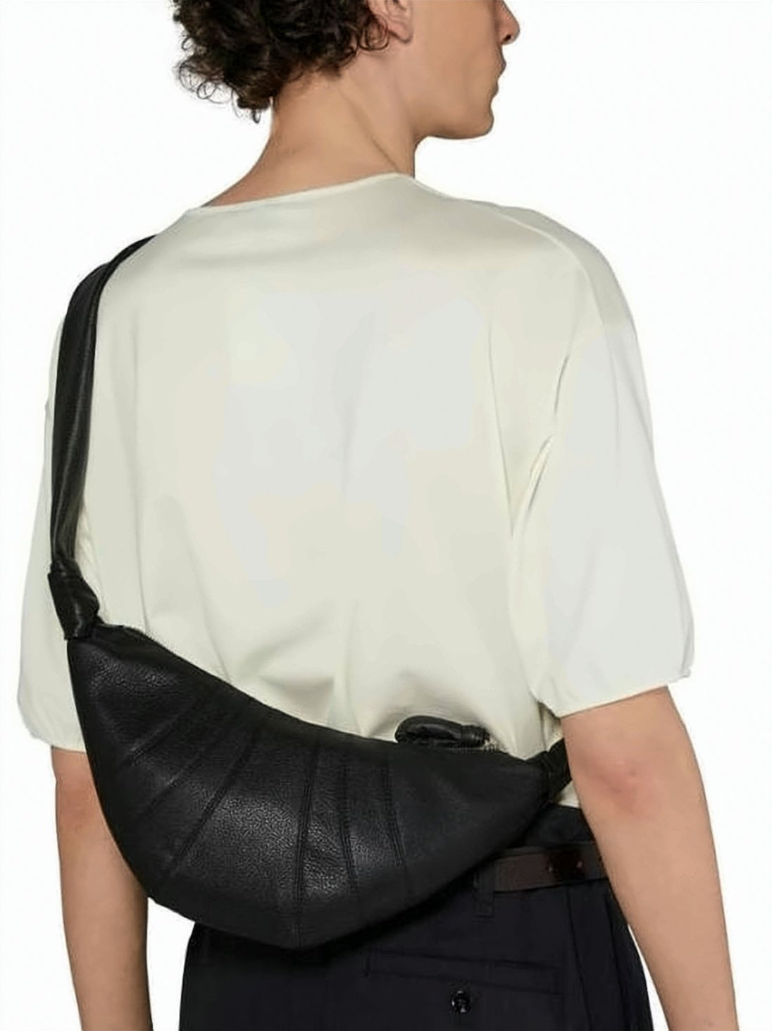 Crescent-Shaped Crossbody Bag with Adjustable Strap