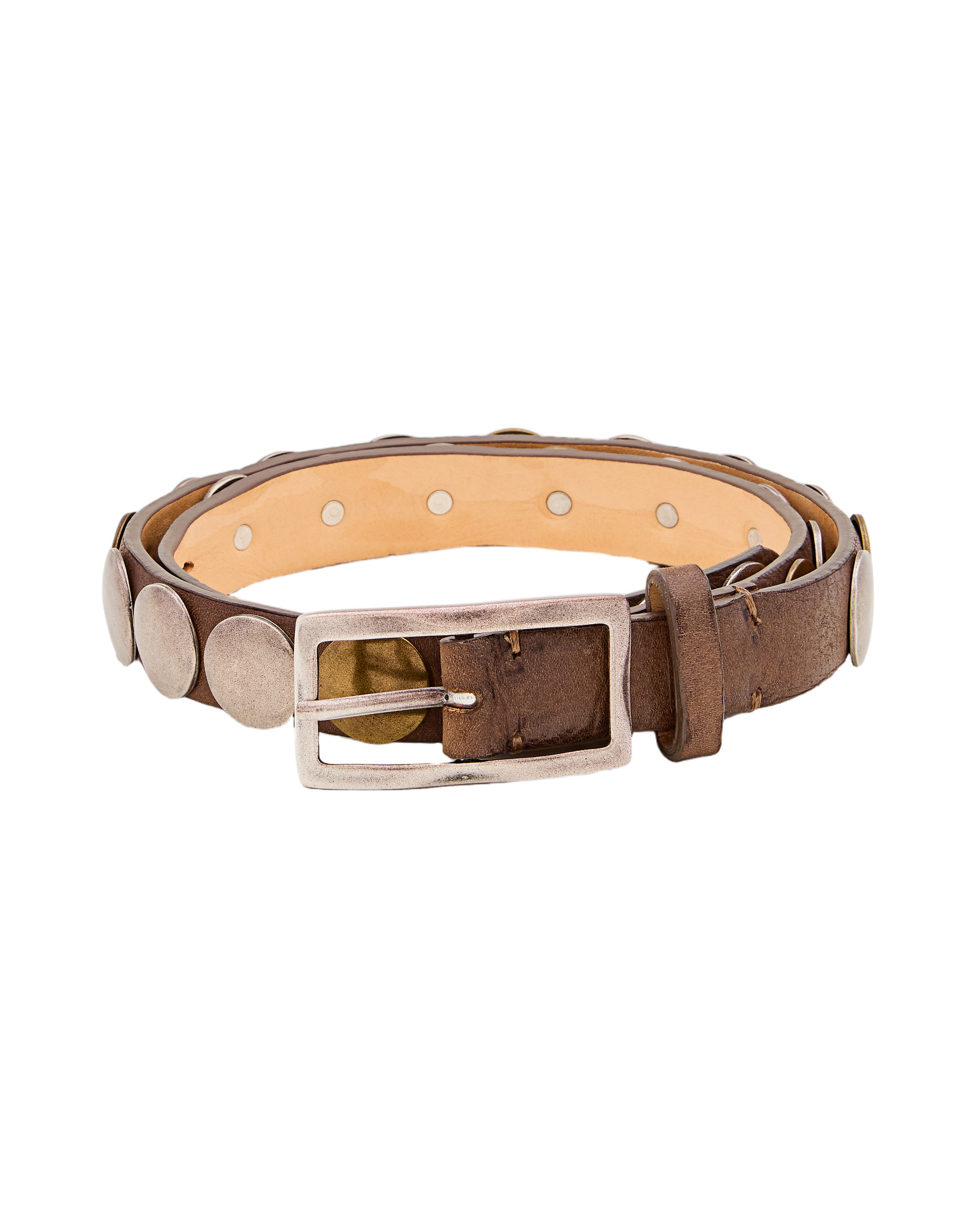 Brown Bahia Belt With Studs