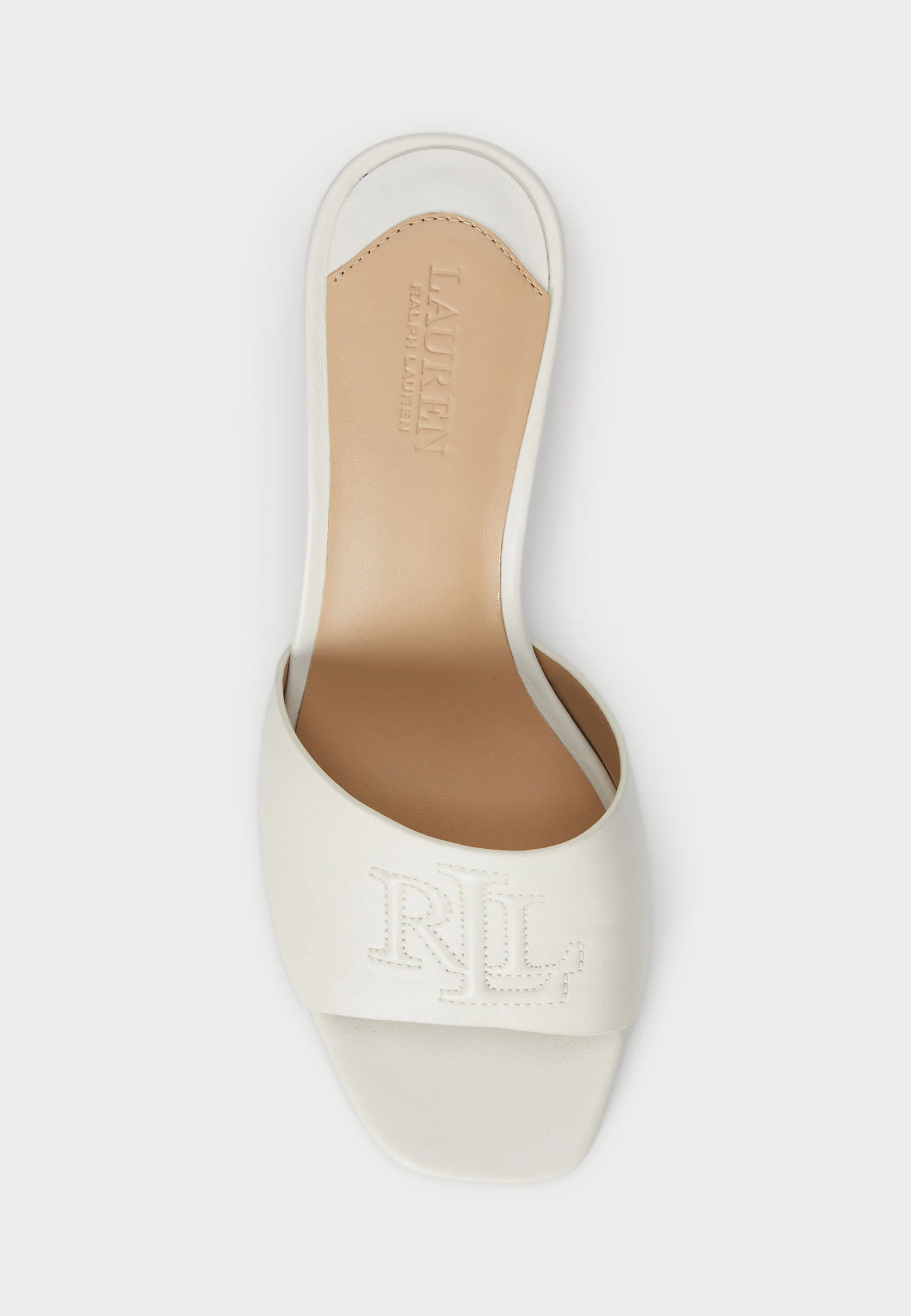 White Everley Heel Nappa Leather Sandals