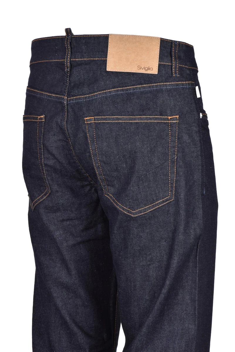 Blue Cotton Lyocell Elastane Slim Jeans