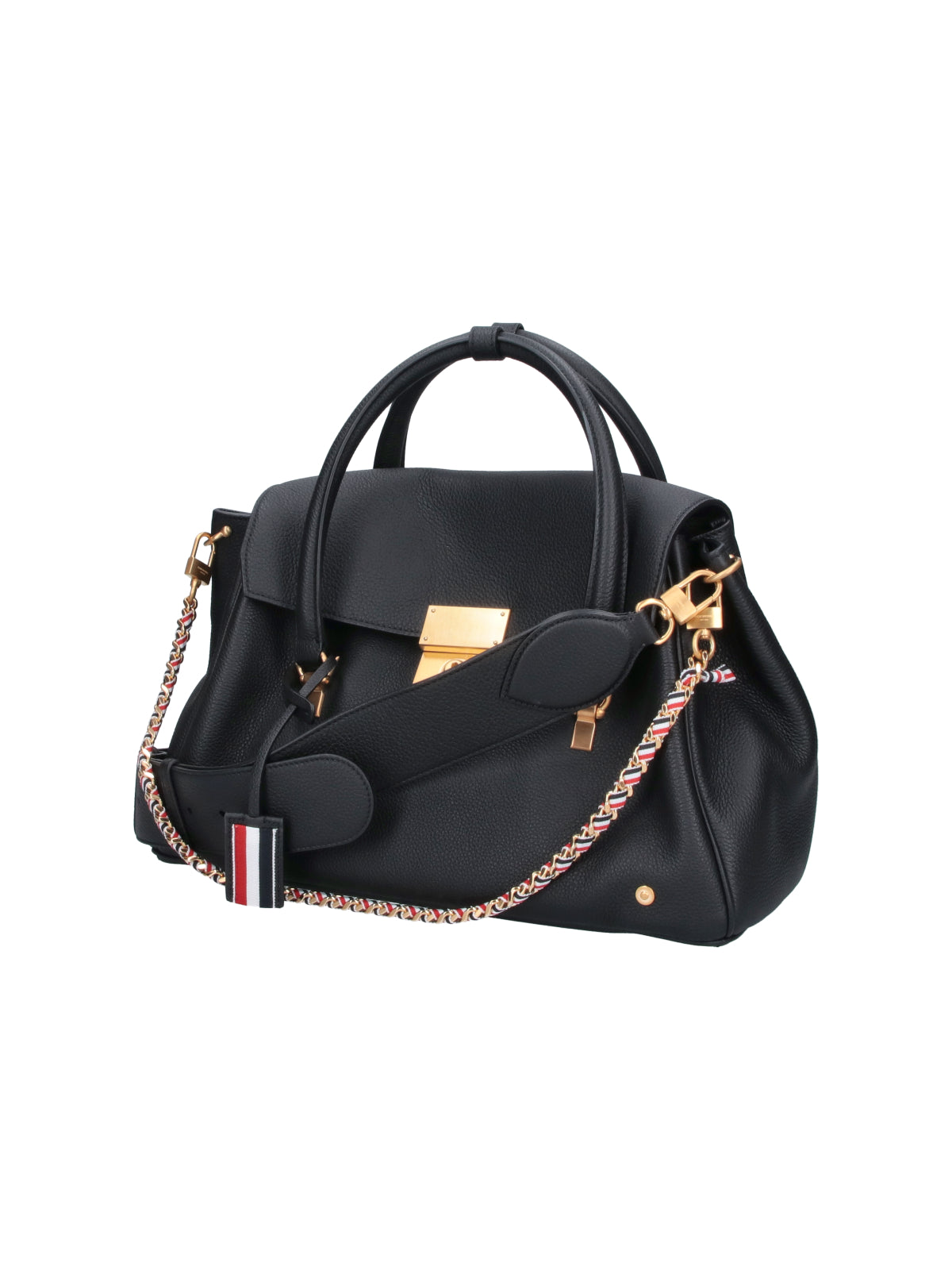 Black Bolton Structured Calf Leather Handbag