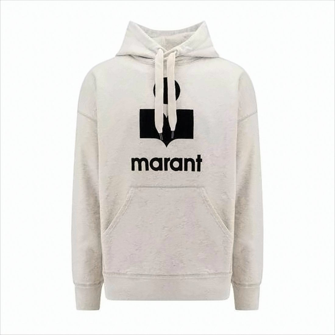 Light Beige Hoodie with Bold Black Graphic Logo