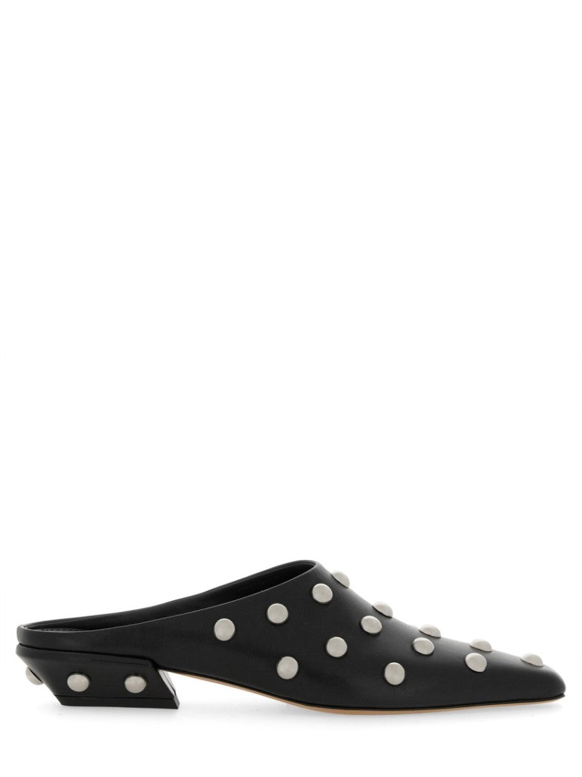 "Bella" Pointed Toe Leather Mules