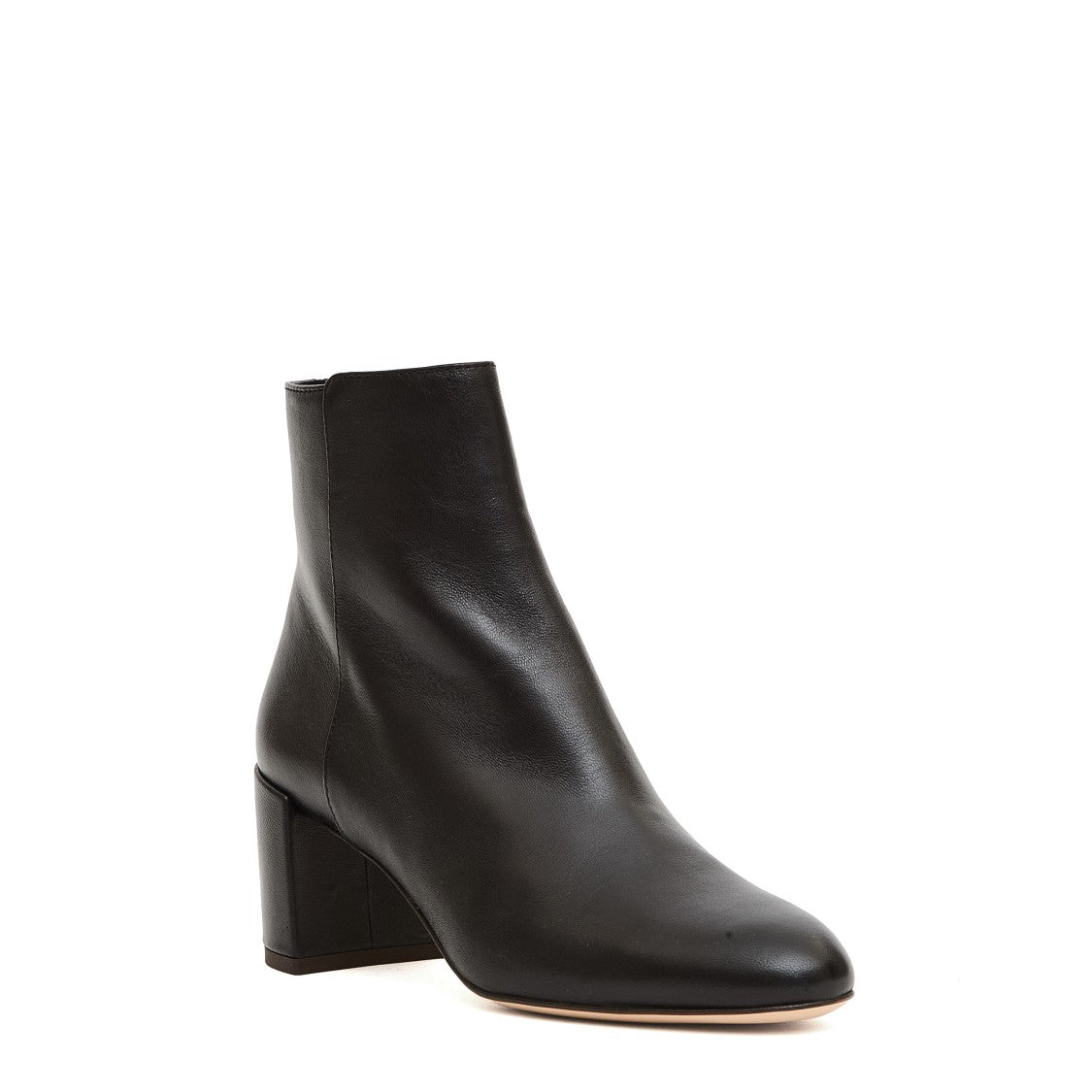 Chocolate Nappa Leather Ankle Boot With 5 Cm Block Heel