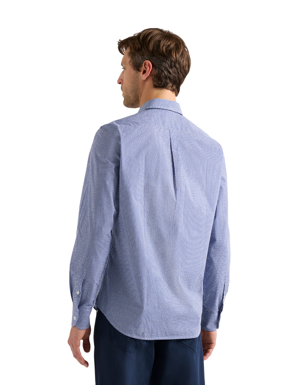 Tailored Blue Shirt with Micro Print