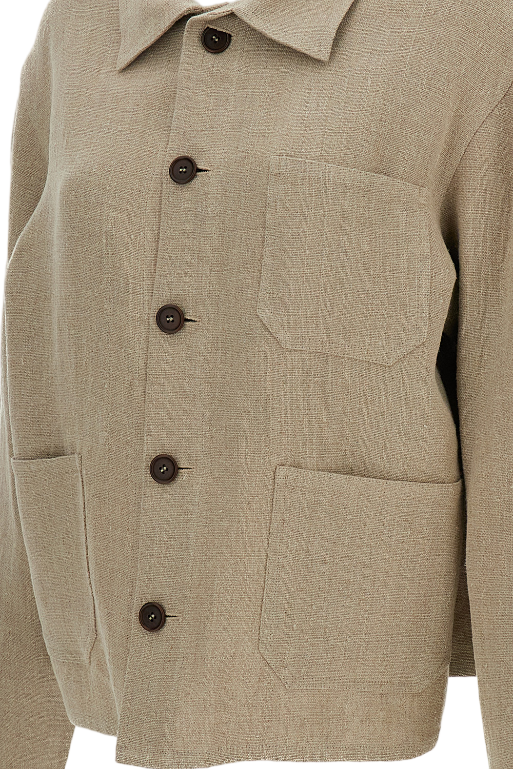 Bill Cropped Unlined Heavy Linen Workwear Jacket