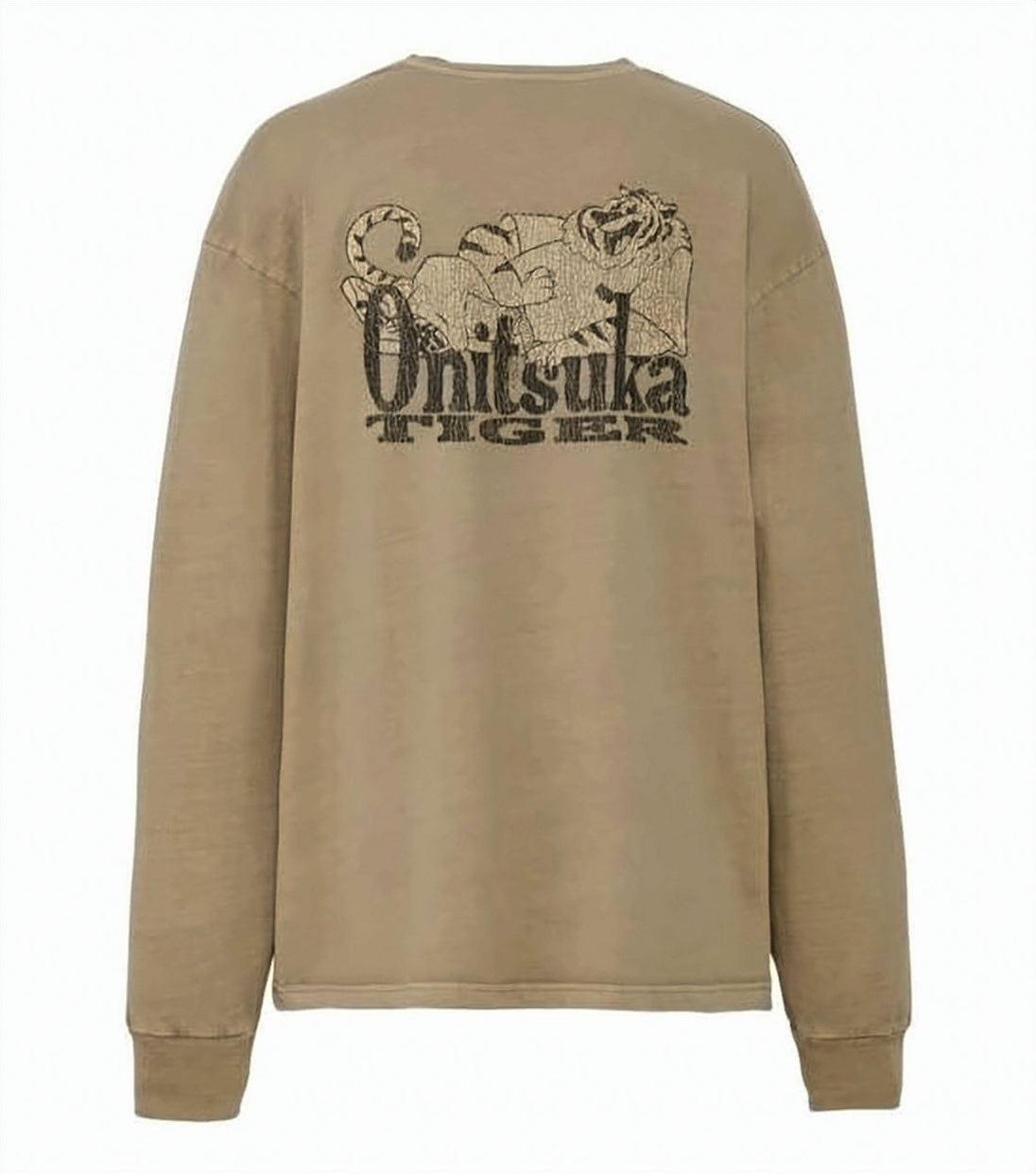 Relaxed Fit Long-Sleeve Tee with Tiger Graphic