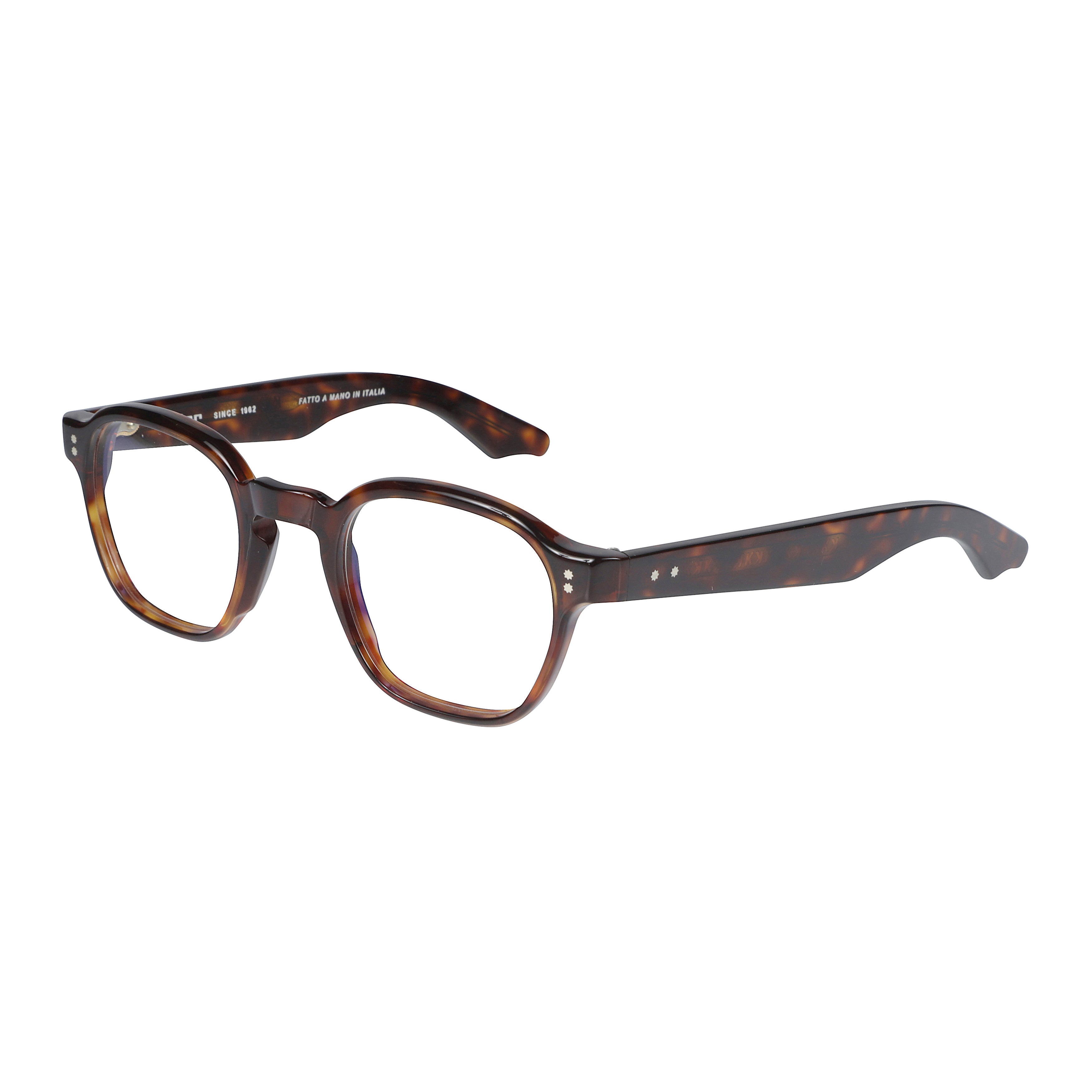 K-Master Square Tortoiseshell Frame Eyeglasses with Metallic Rivets