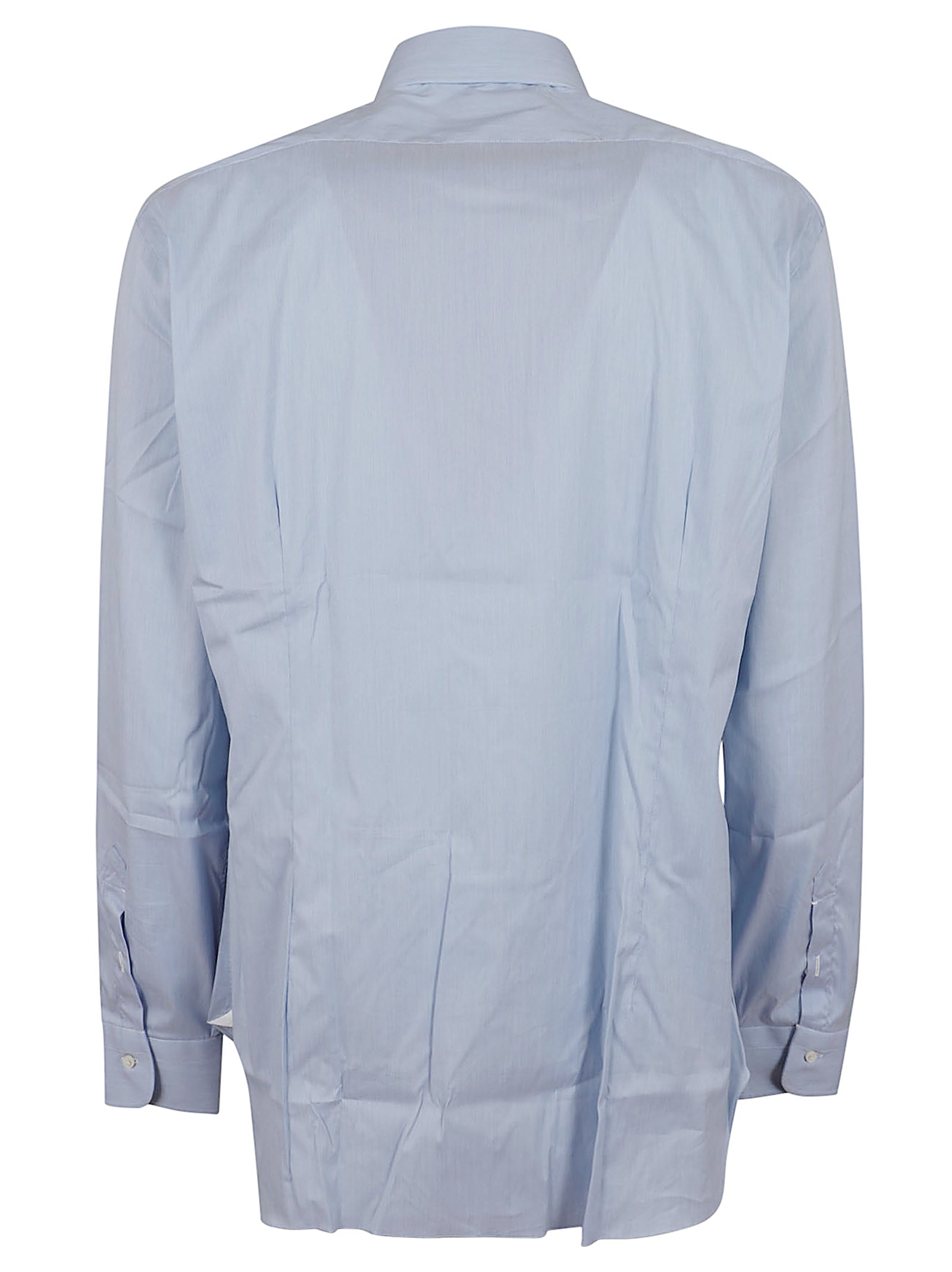 Tailored Blue Cotton Blend Barba Shirt