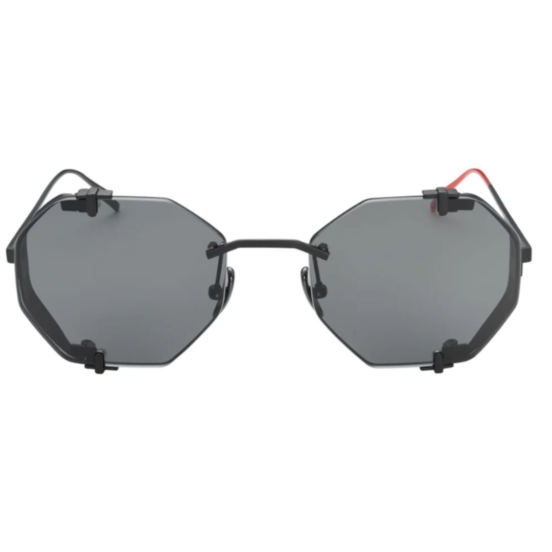 Sever Sv-1 Octagonal Titanium Sunglasses with Dark Lenses