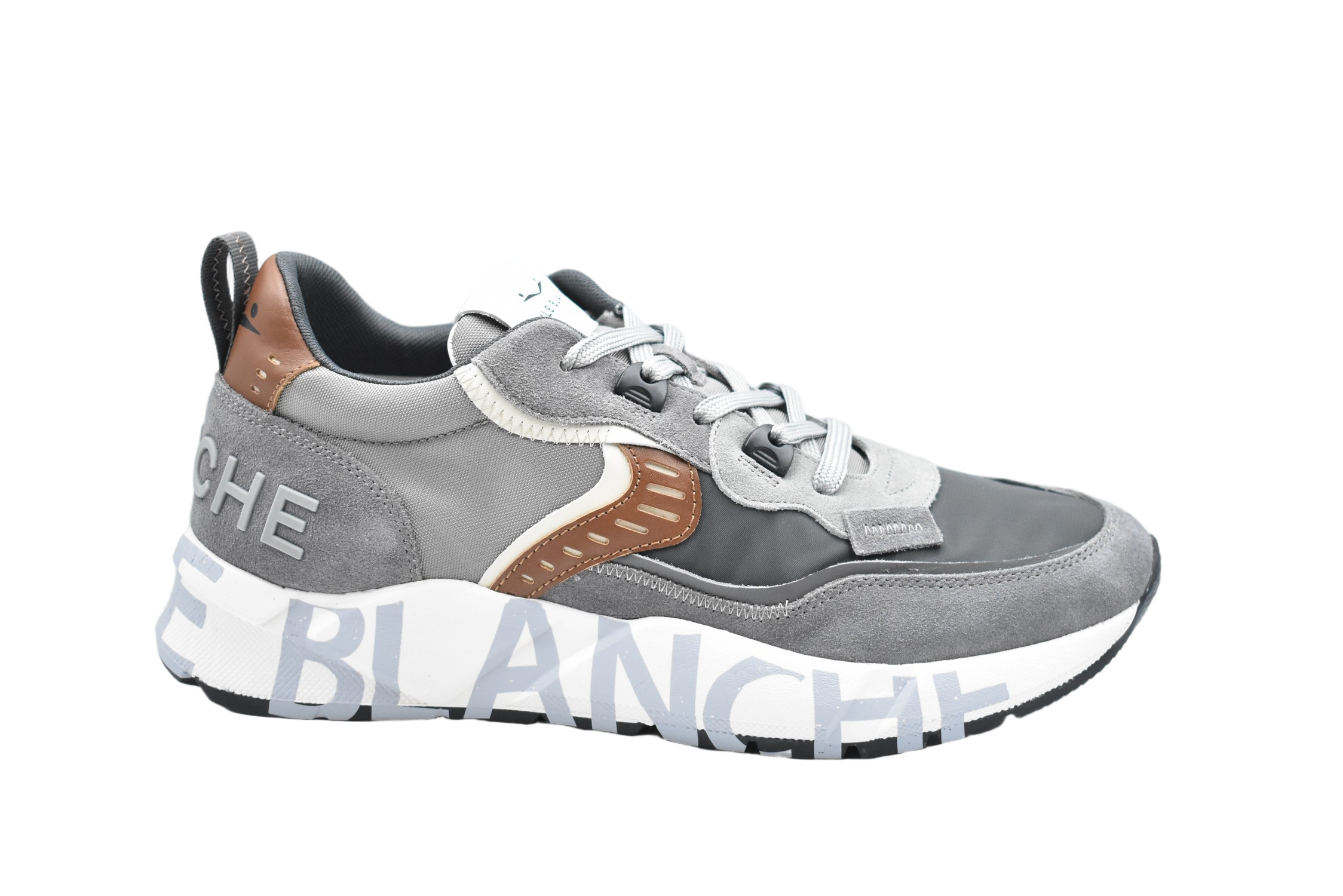 Anthracite-Cognac Low Shoes