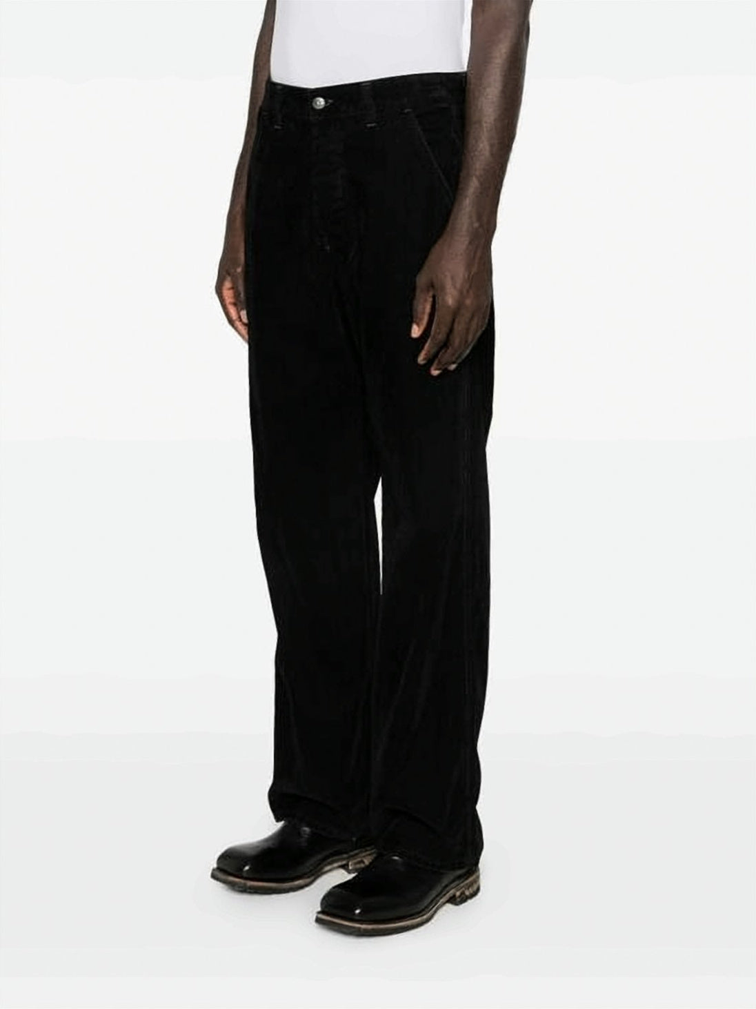 Straight-Leg Casual Pants with Textured Fabric