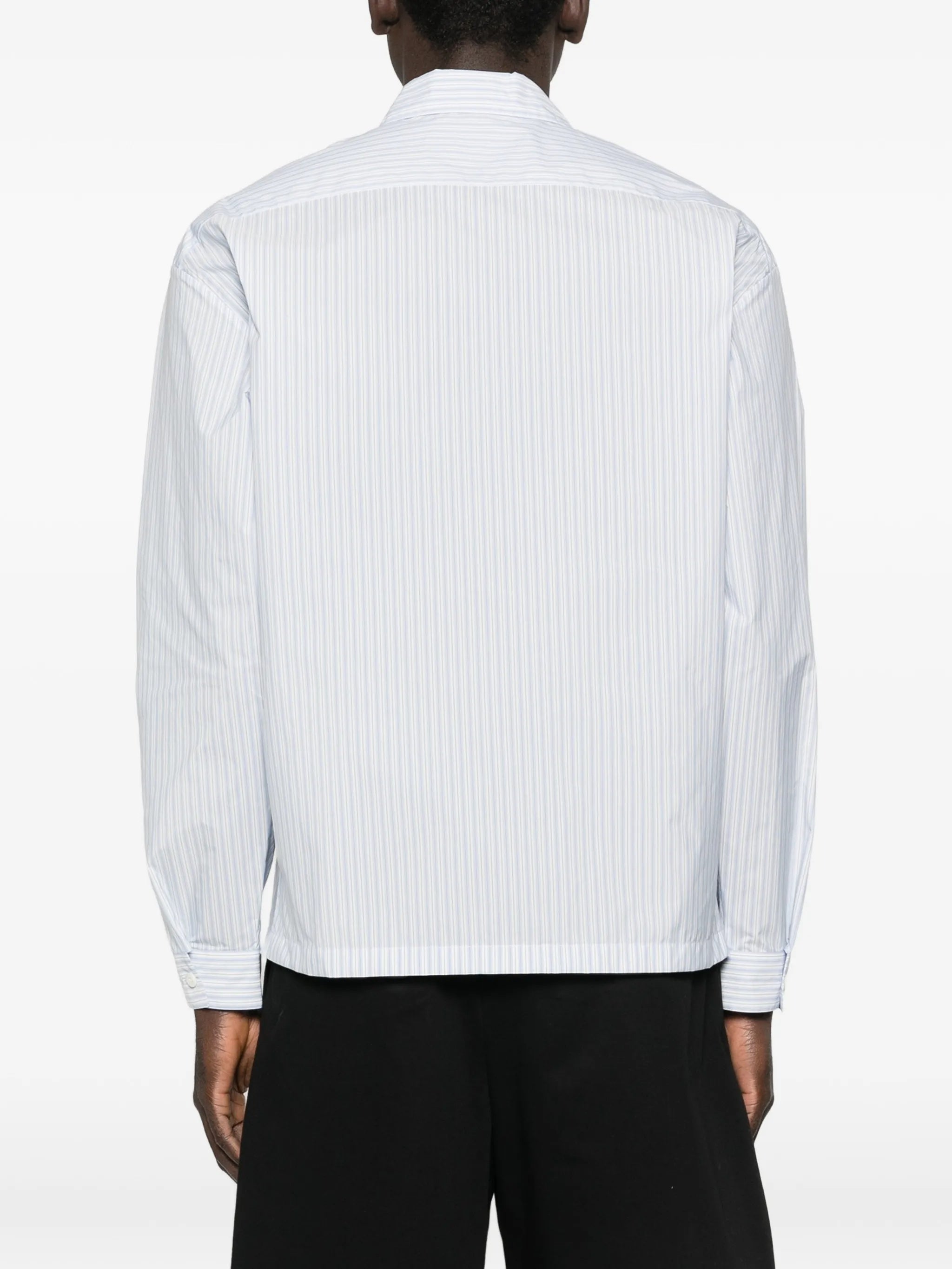Zip-Up Vertical Stripe Shirt