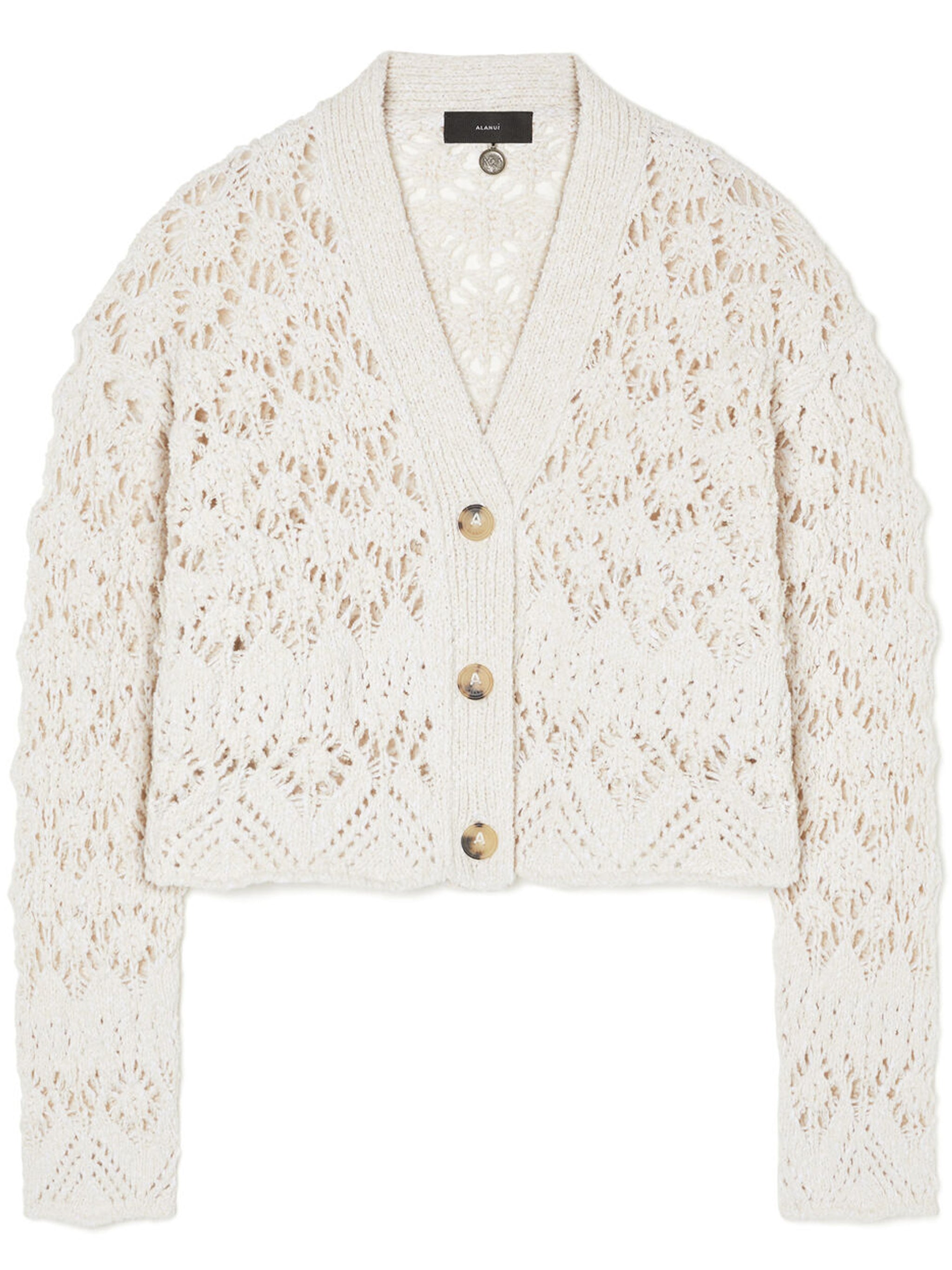 Blue Lagoon Romance Open-Knit Cotton Cardigan