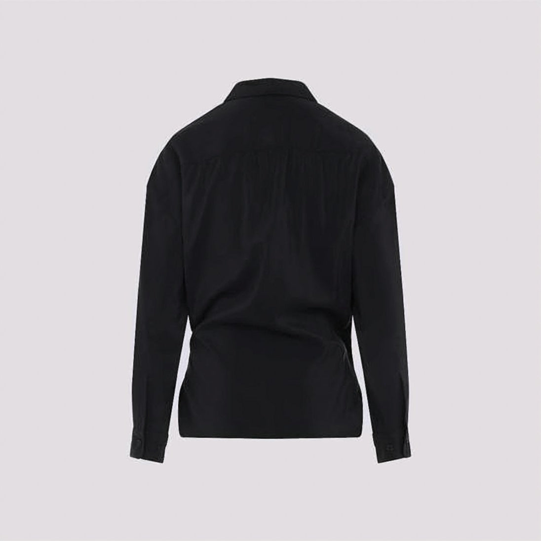 Twisted Front Black Silk And Polyamide Shirt