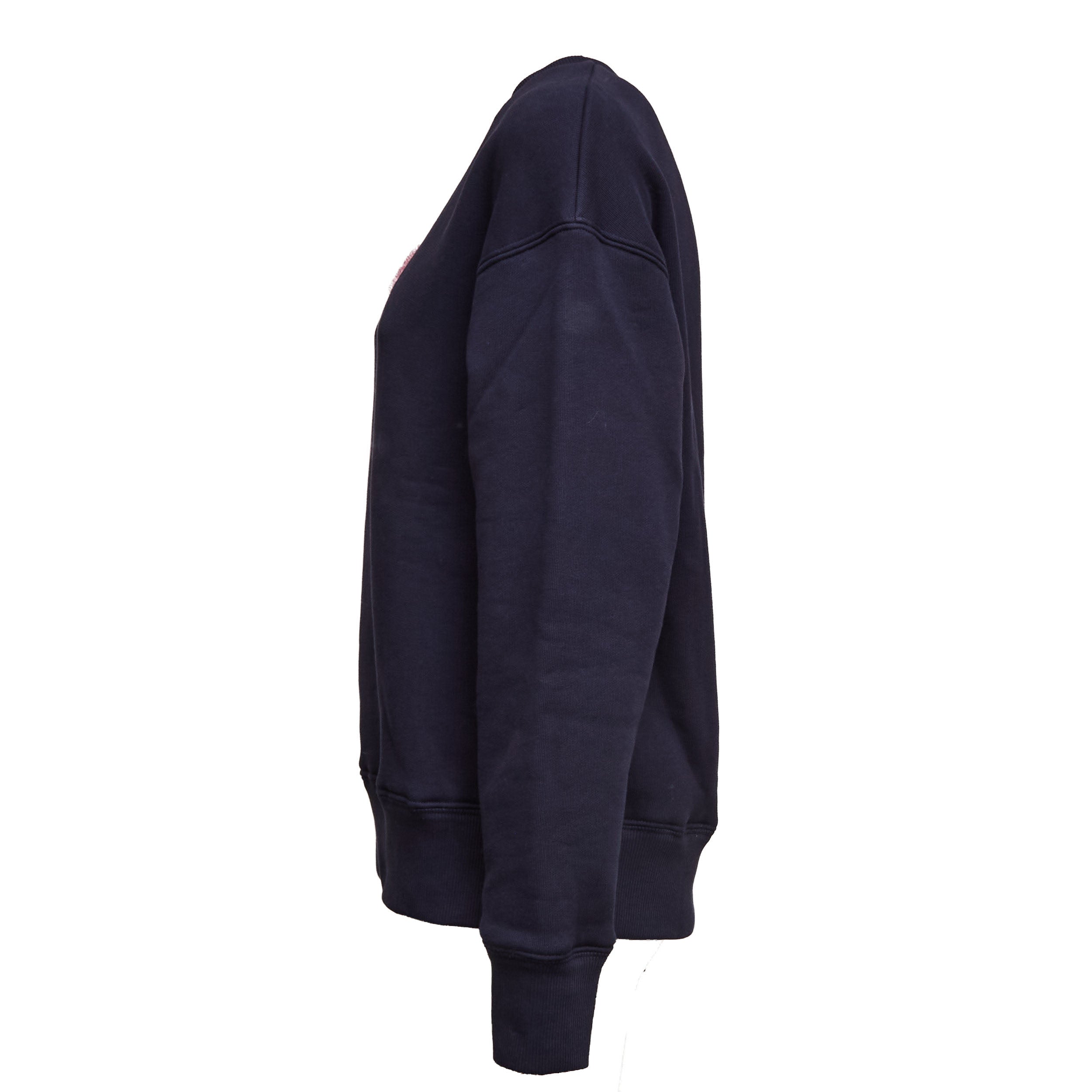 Oversized Crew-Neck Sweatshirt With Embellished Logo