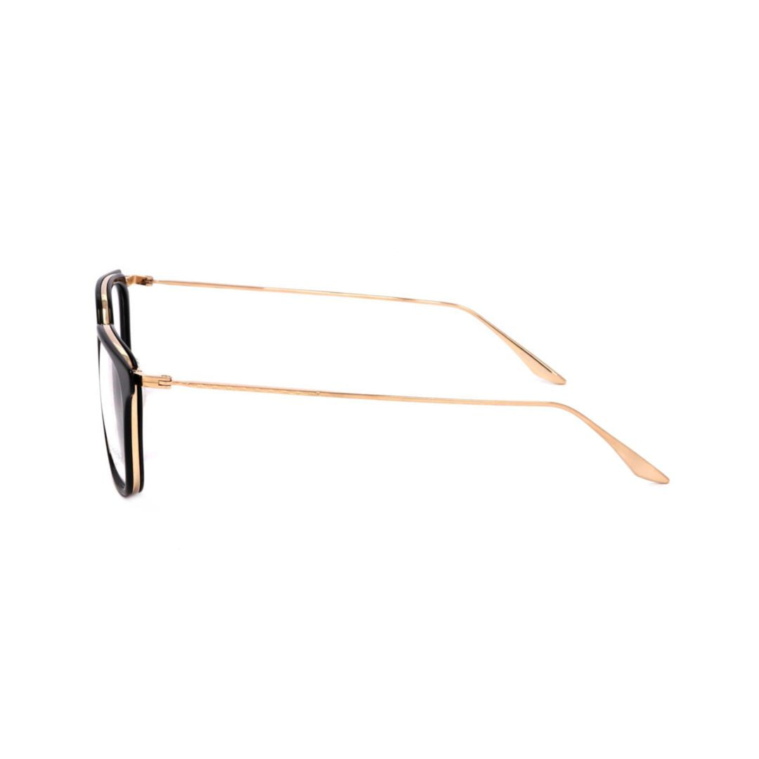 Bp5090 490fc Square Black Acetate Eyeglasses with Metallic Accents