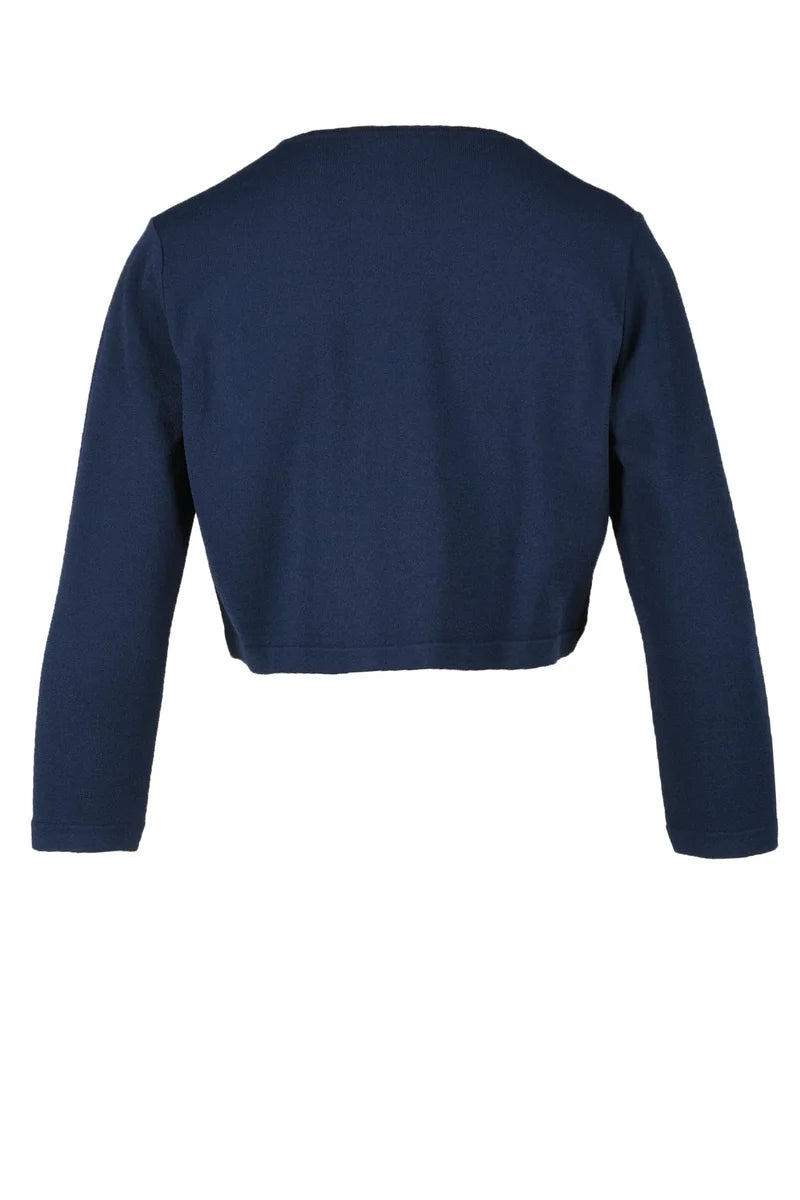 Cropped Cardigan with Round Neckline