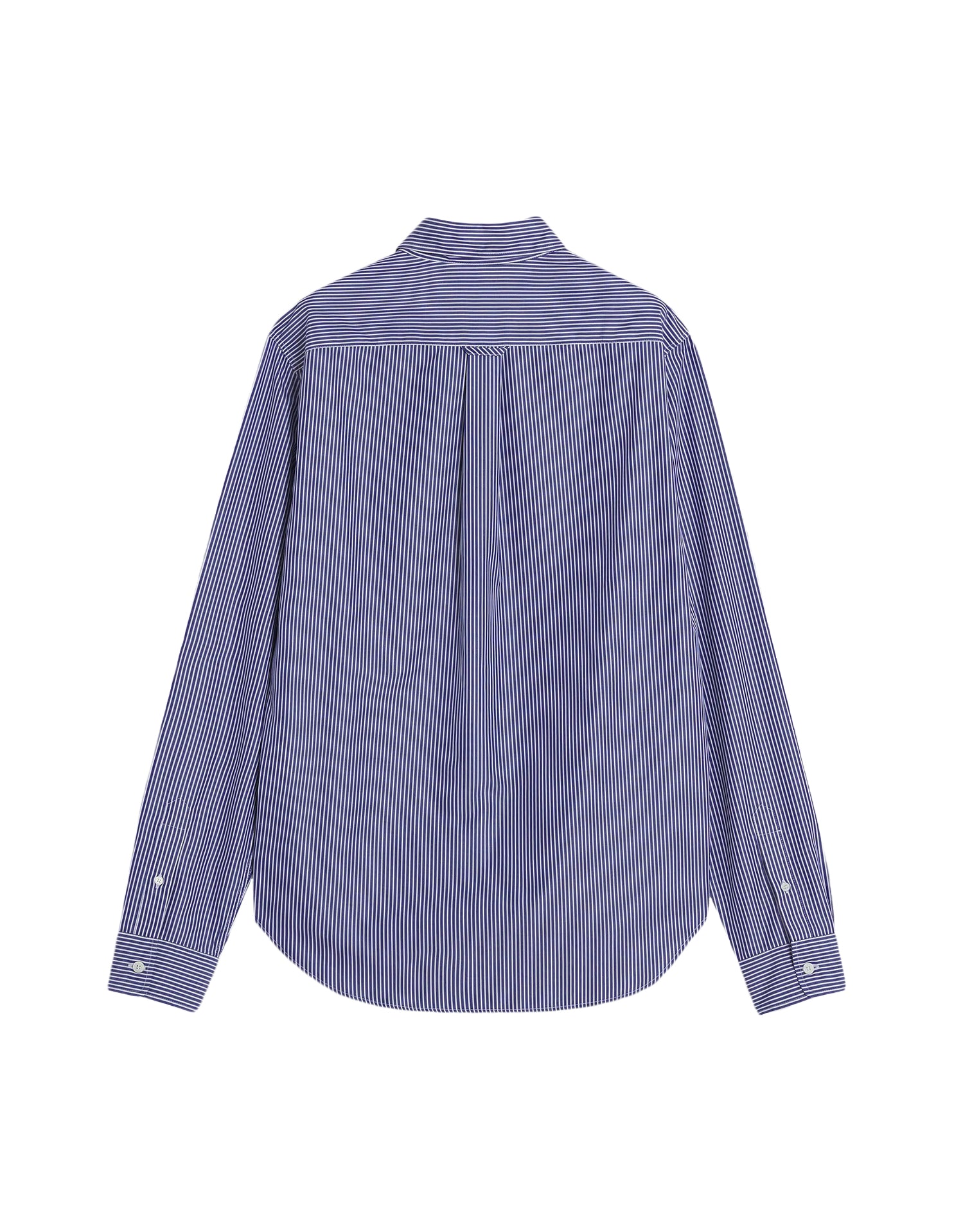 Long-Sleeve Blue Striped Shirt With Classic Collar And Embroidered Logo