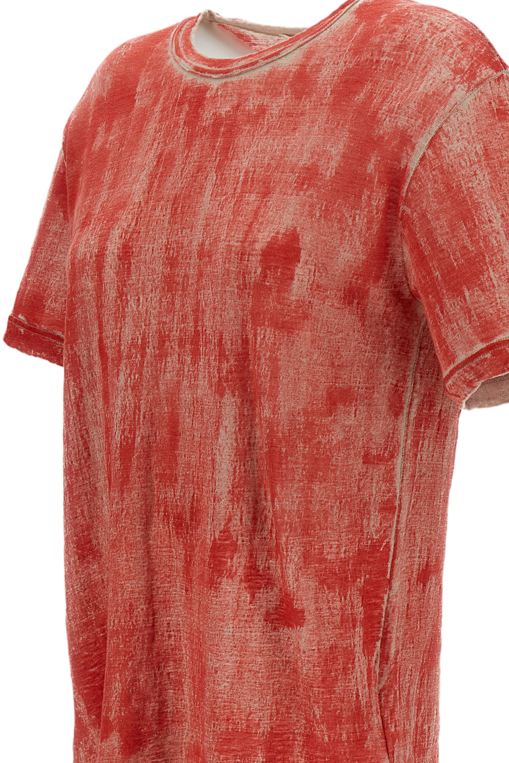 Faded Multicolor Ramie Short-Sleeve T-Shirt