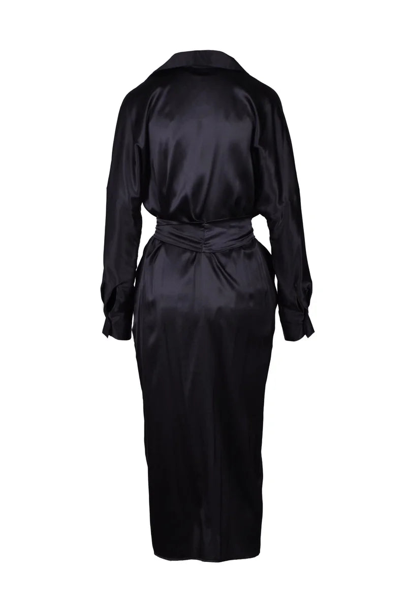 Silk Chemise Dress - Black