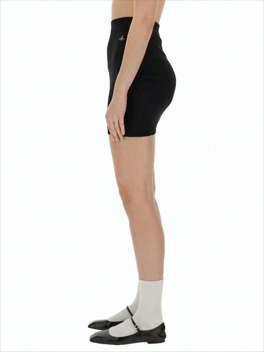 Fitted Black Mini Skirt with Subtle Flare