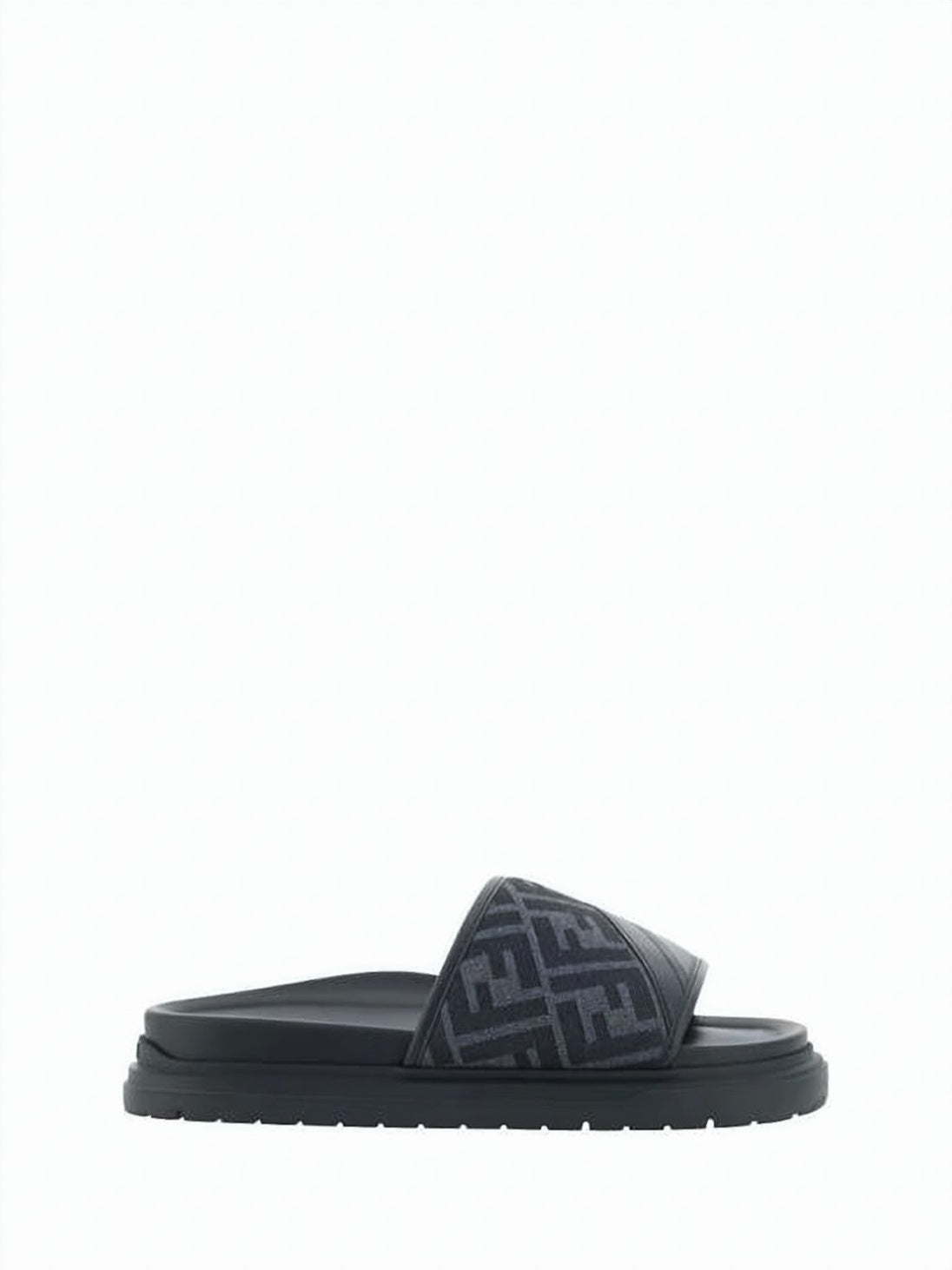 Textured Monogram Slide Sandals