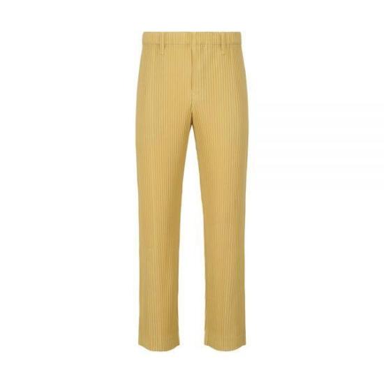 Straight-Leg Pleated Casual Pants With Elastic Waistband