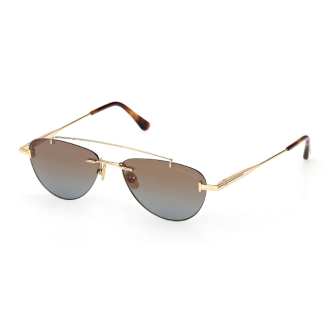 Ft1356 Gold Finish Metal Sunglasses