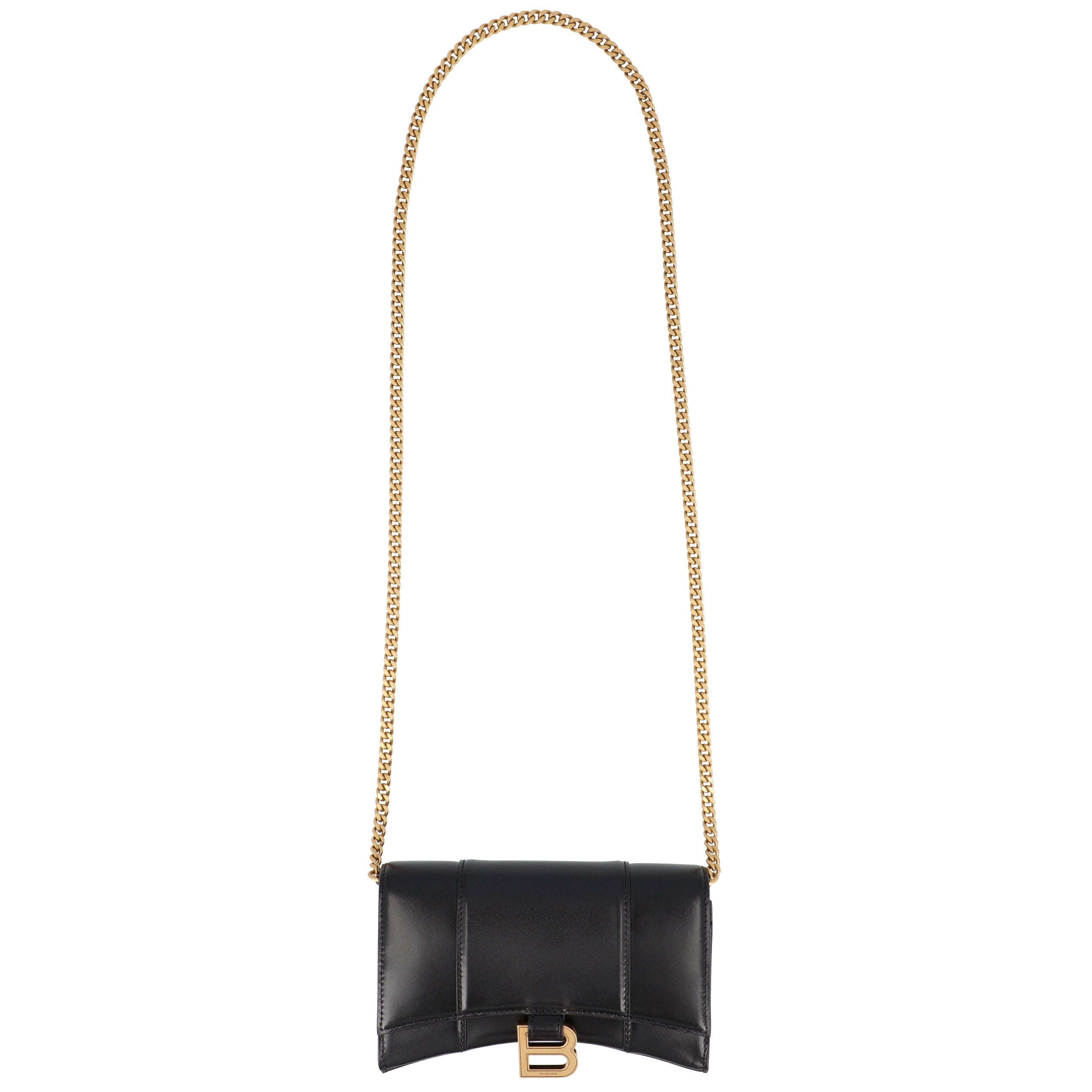 Hourglass Wallet On Chain Box In Black