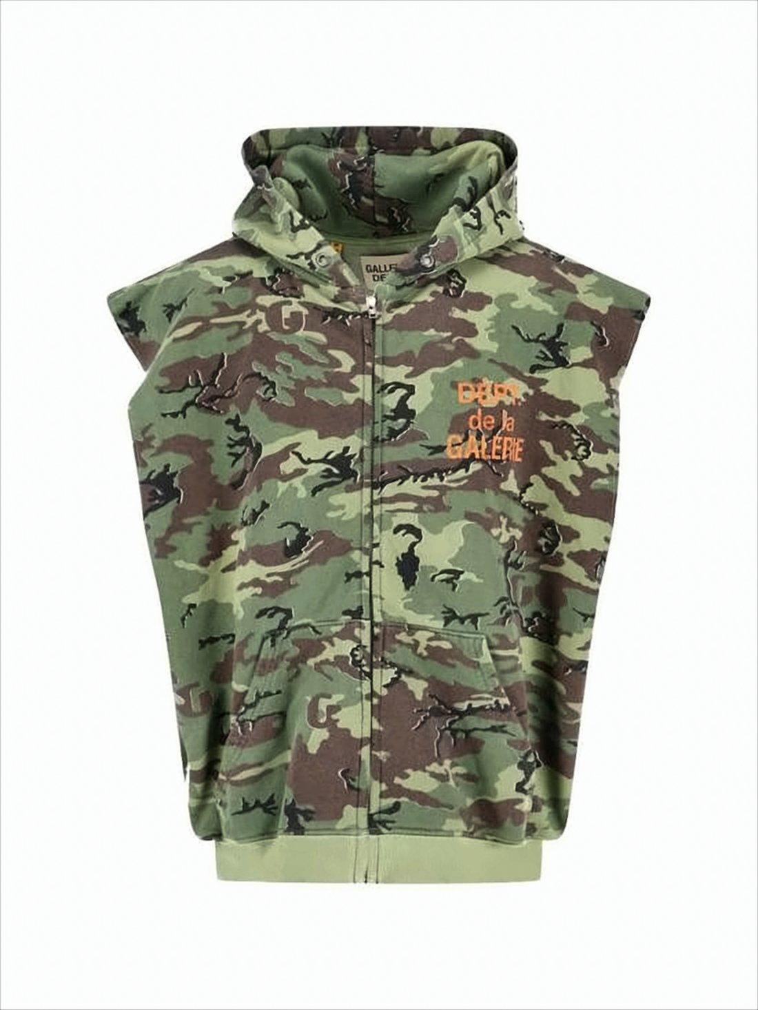 Sleeveless Camouflage Hooded Vest